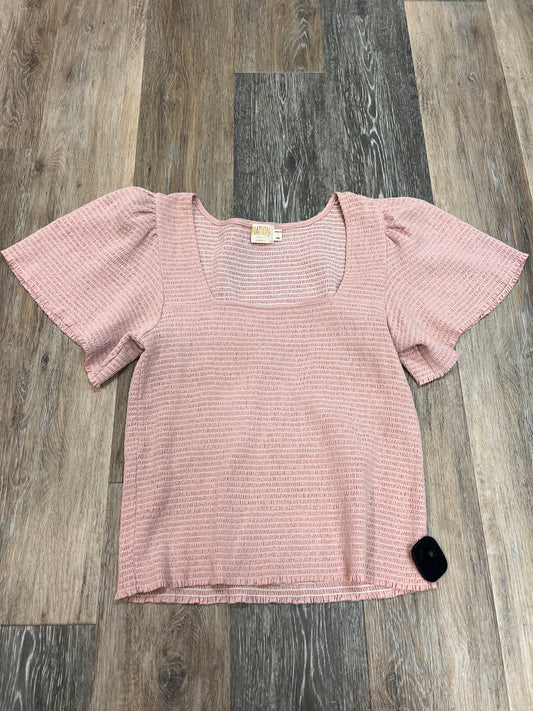 Blouse Short Sleeve By Nation Ltd In Pink, Size: L