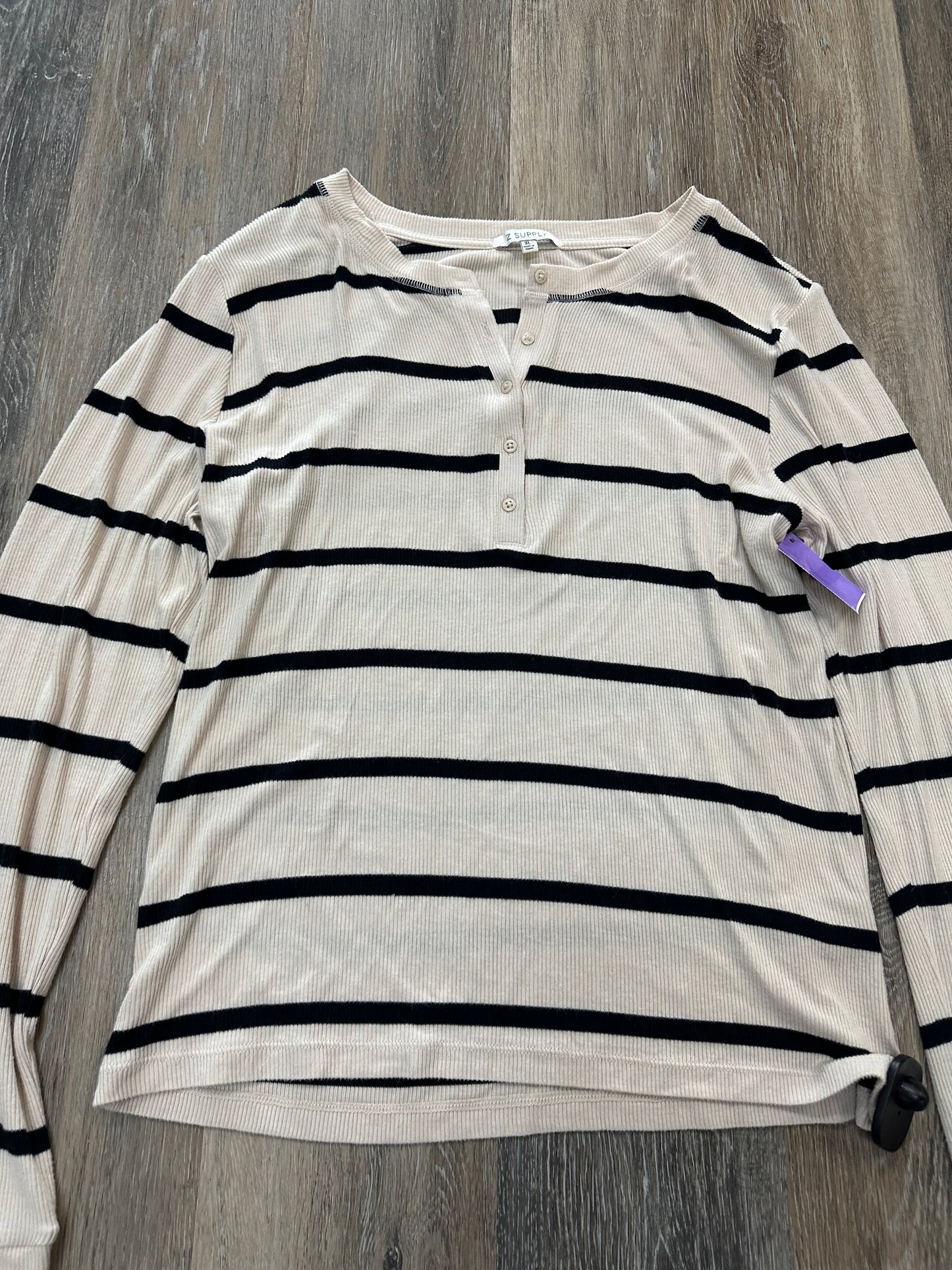 Top Long Sleeve By Z Supply In Striped Pattern, Size: Xl