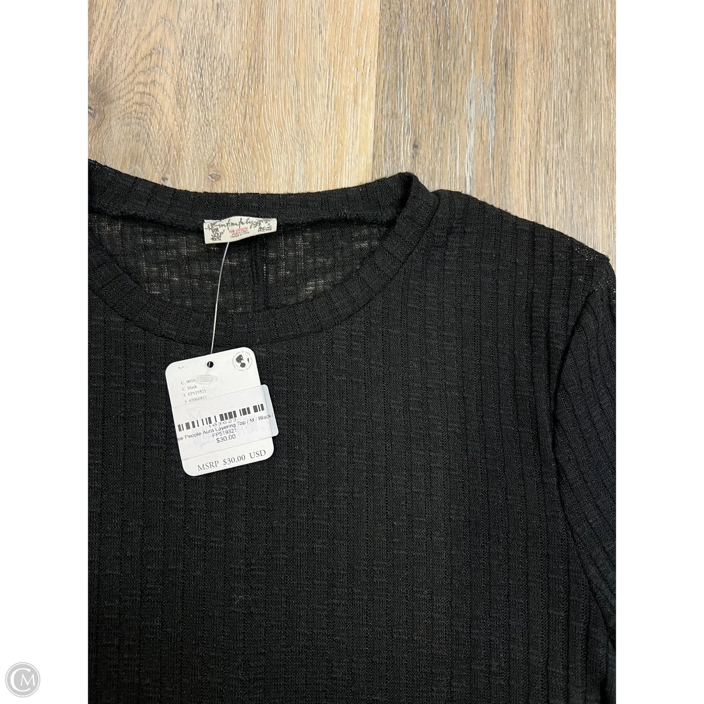 Top Long Sleeve By Free People In Black, Size: M