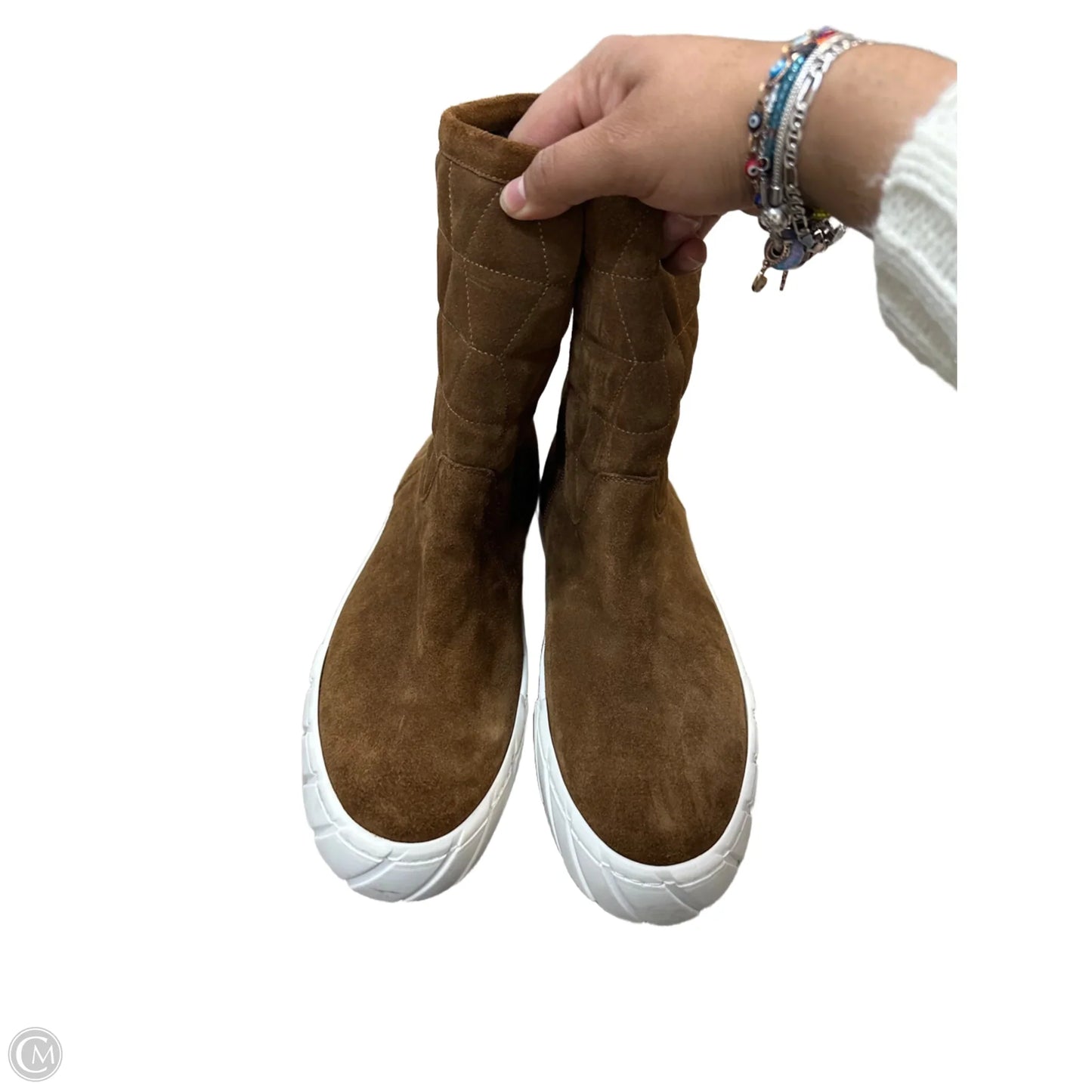 Boots Ankle Flats By Aquatalia In Brown, Size: 11