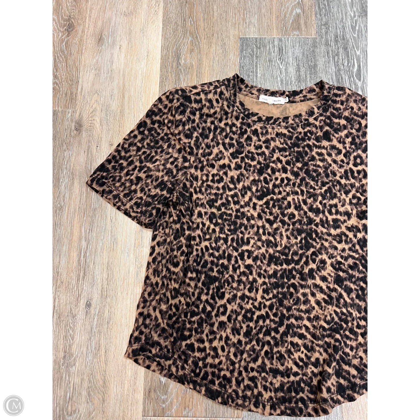 Top Short Sleeve By Good American In Animal Print, Size: S