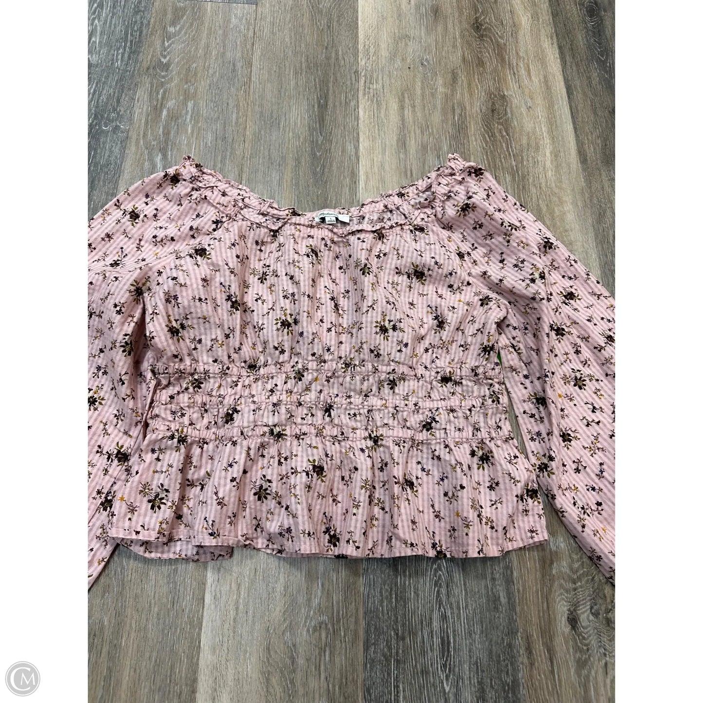 Blouse Long Sleeve By Madewell In Floral Print, Size: L
