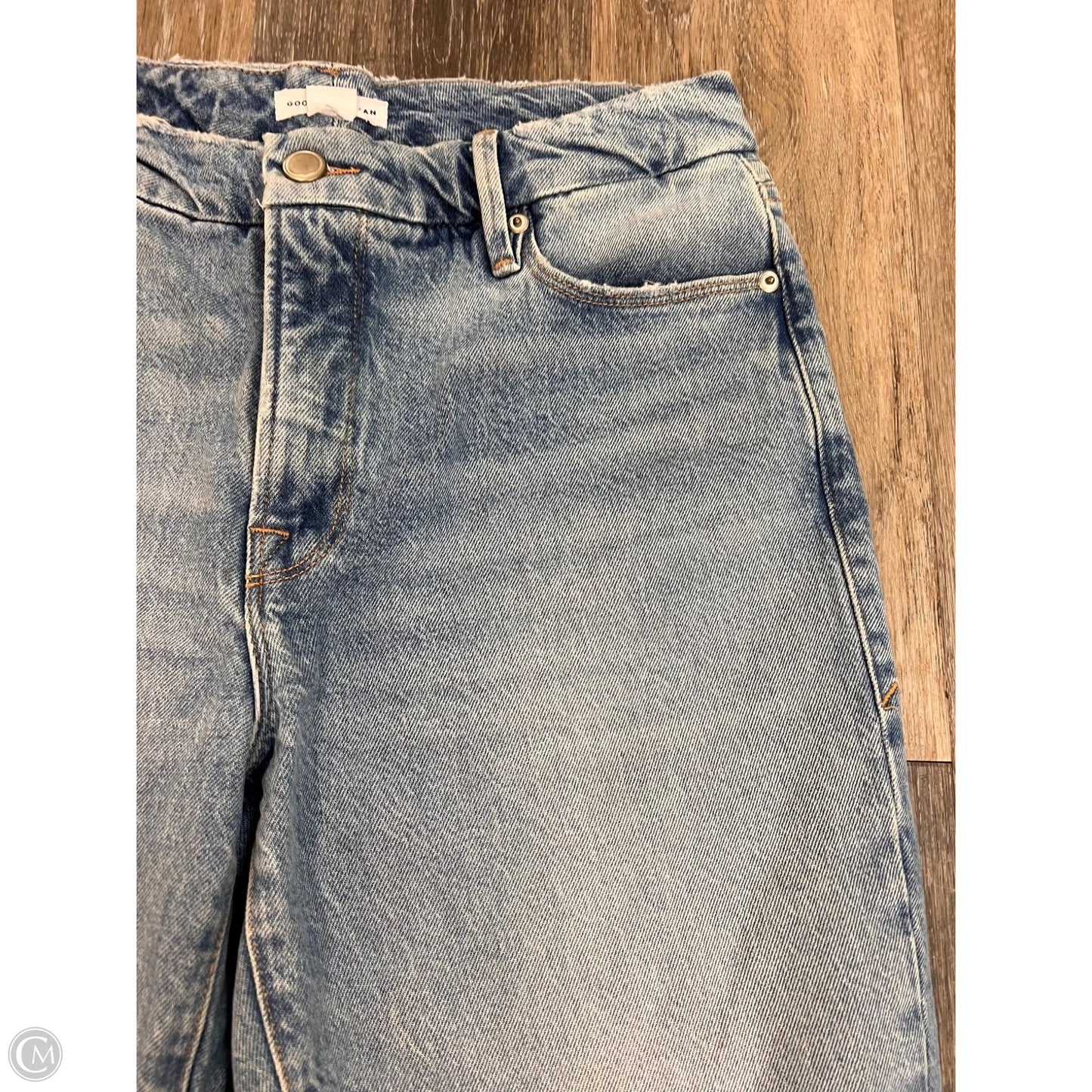 Jeans Straight By Good American In Blue Denim, Size: 0/25
