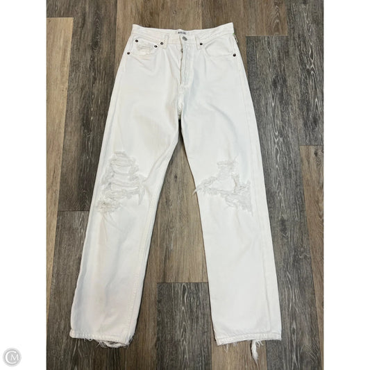 Jeans Straight By Agolde In White Denim, Size: 1/25