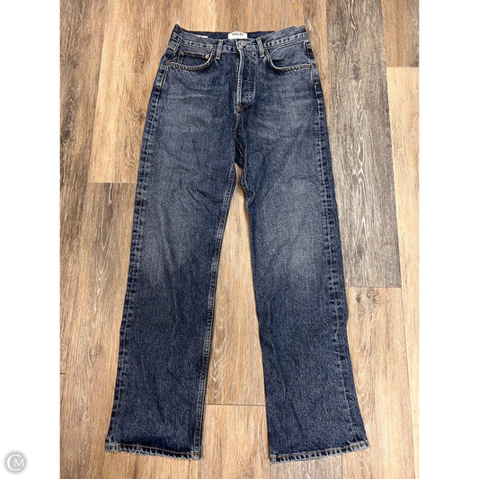 Jeans Straight By Agolde In Blue Denim, Size: 0/24
