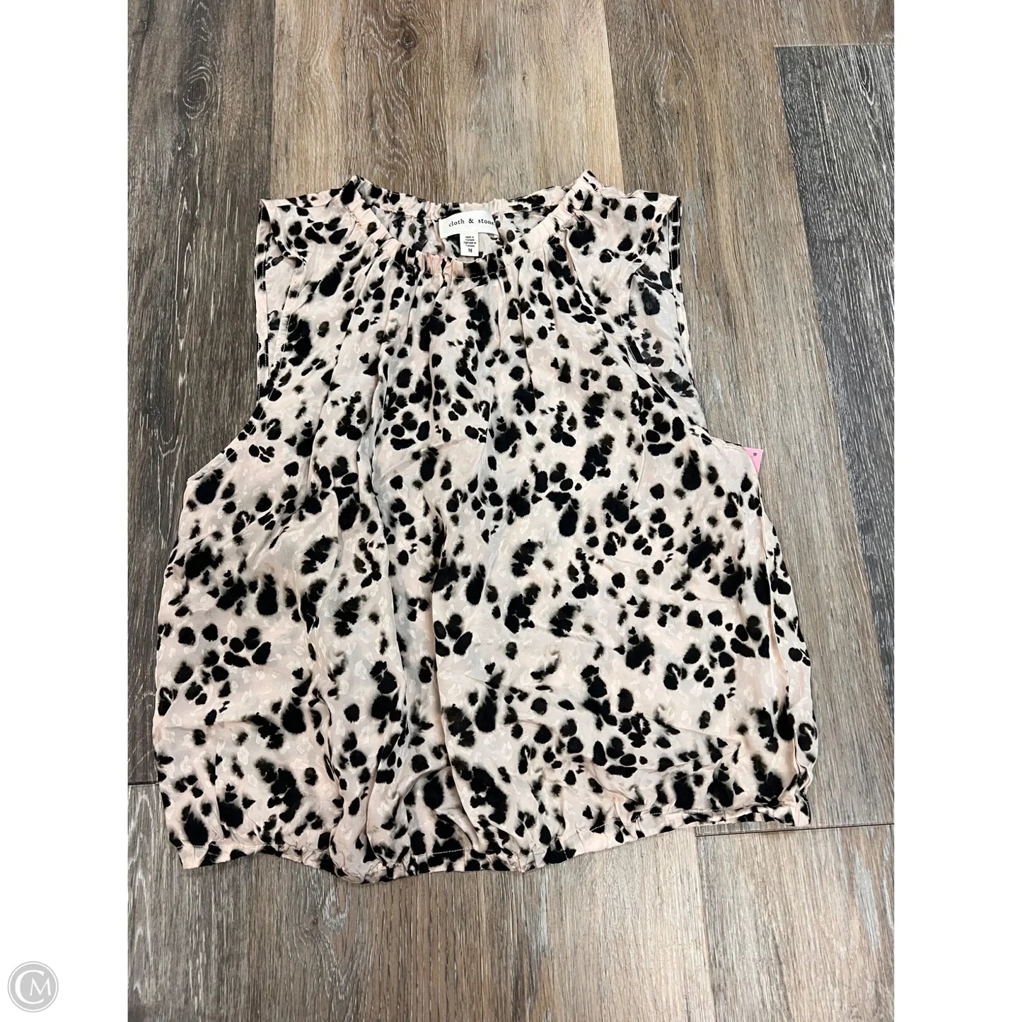 Tank Top By Cloth & Stone In Black & Cream, Size: M