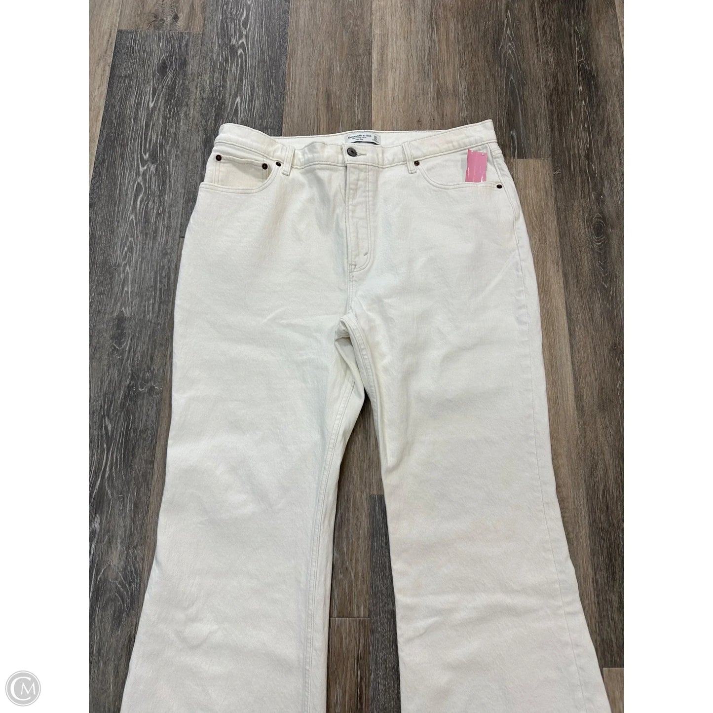 Jeans Flared By Abercrombie And Fitch In White Denim, Size: 16