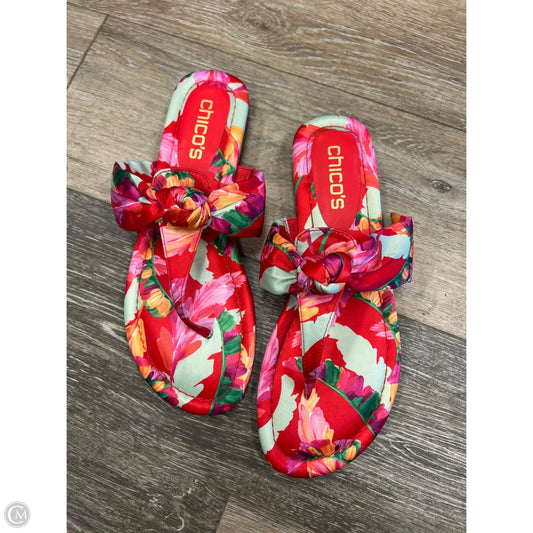 Sandals Flats By Chicos In Multi-colored, Size: 7
