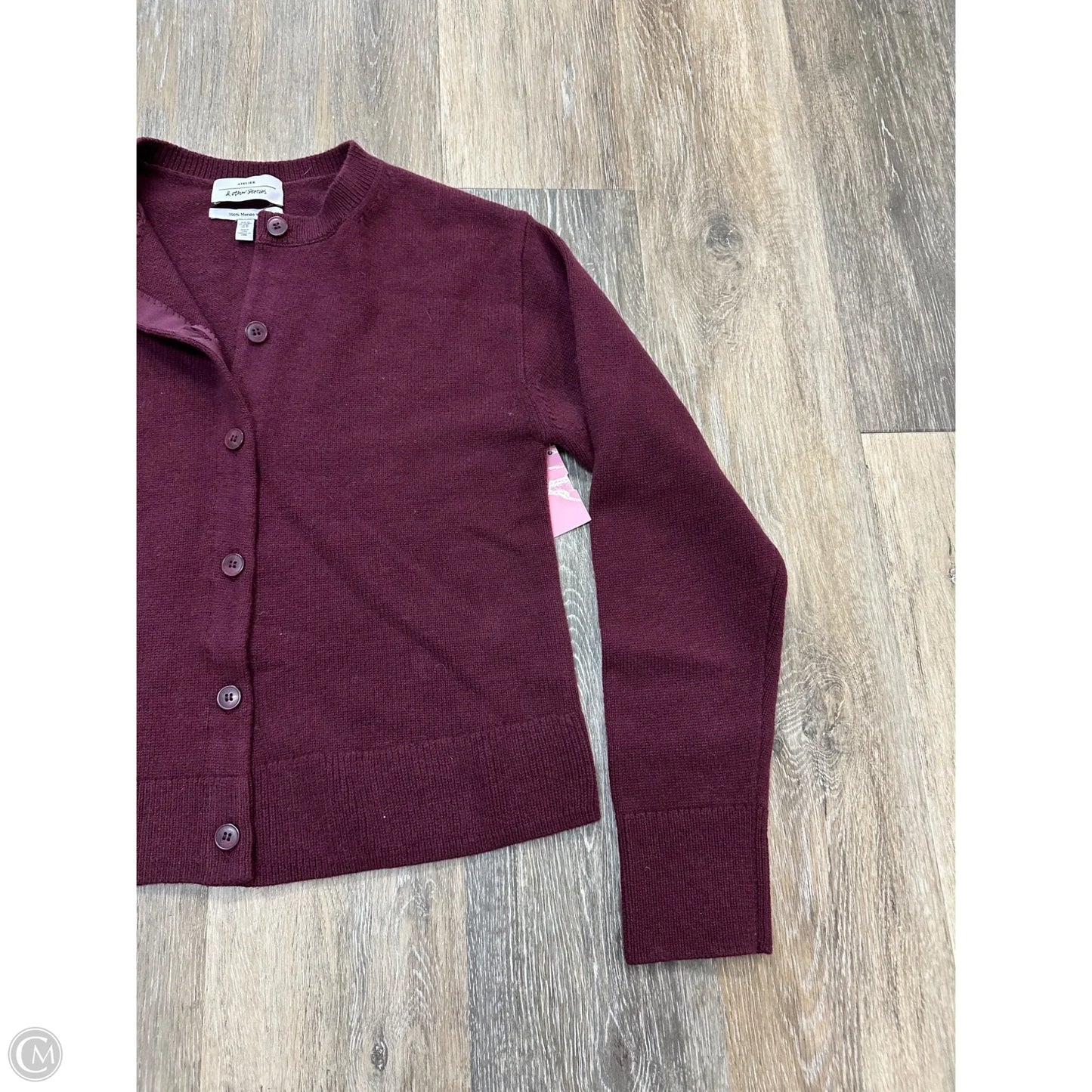 Sweater Cardigan By & Other Stories In Maroon, Size: Xs