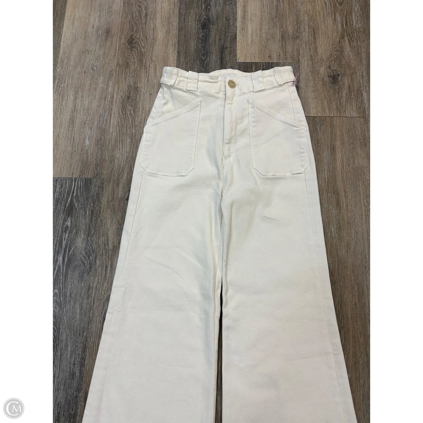 Jeans Designer By Mother Jeans In White Denim, Size: 0/24