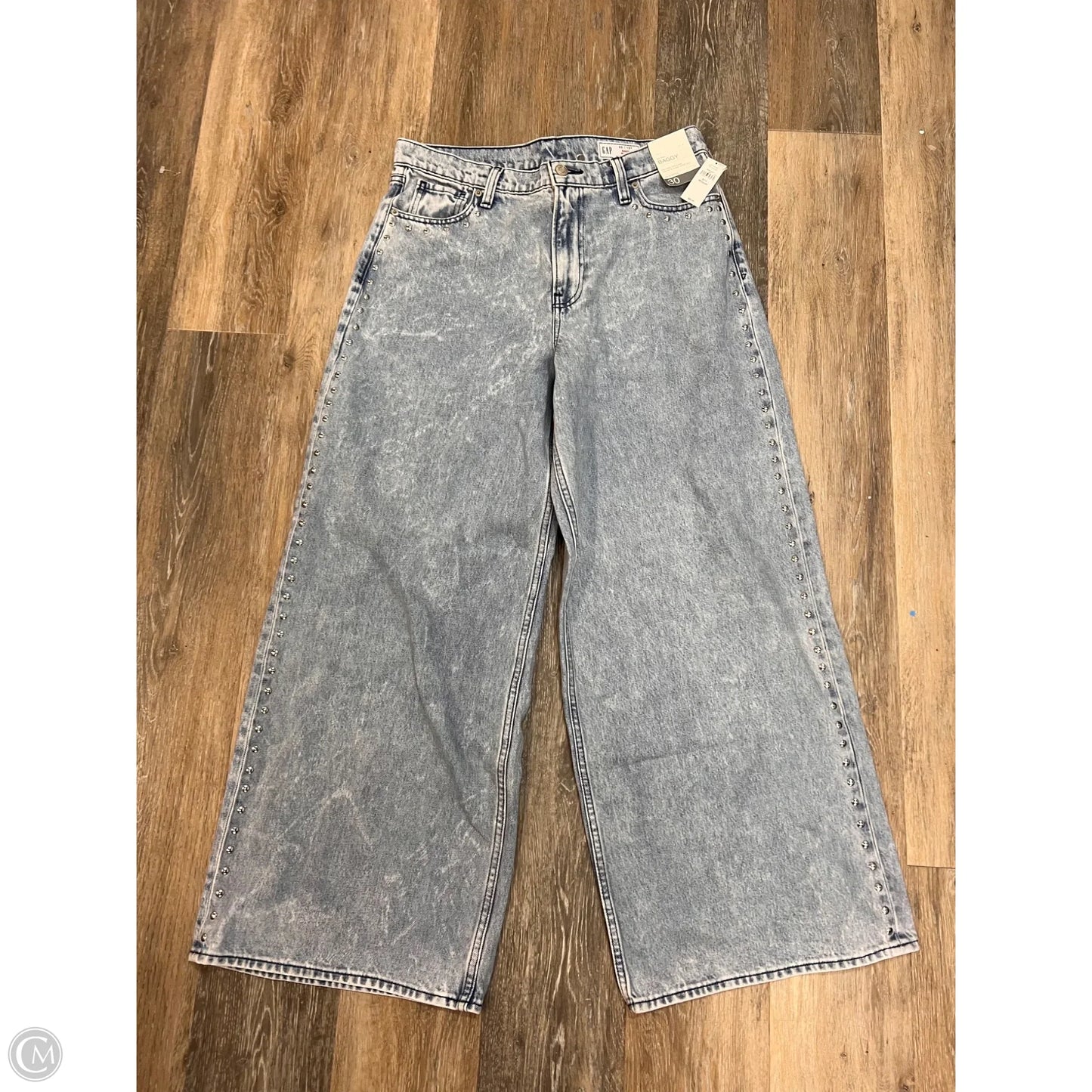 Jeans Wide Leg By Gap In Blue Denim, Size: 10