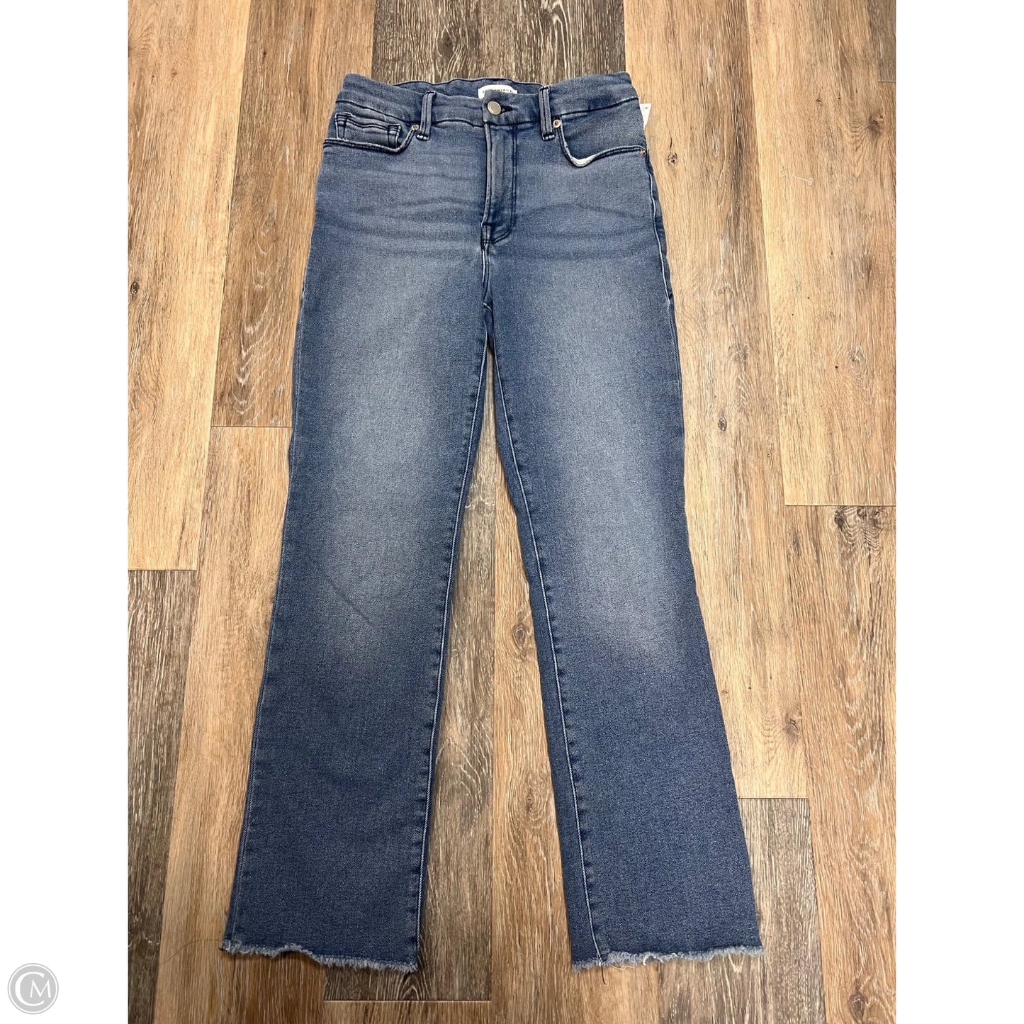 Jeans Straight By Good American In Blue Denim, Size: 4