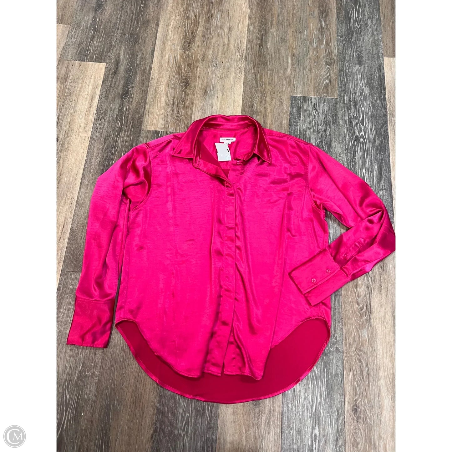 Blouse Long Sleeve By Good American In Pink, Size: S/M