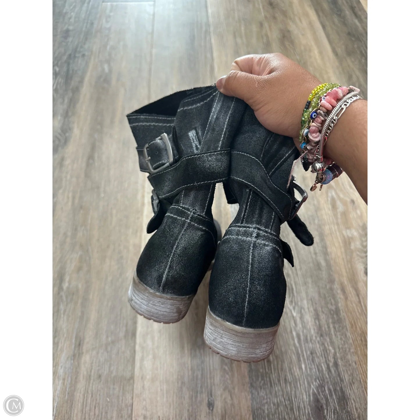 Boots Ankle Flats By Roan In Black, Size: 7.5