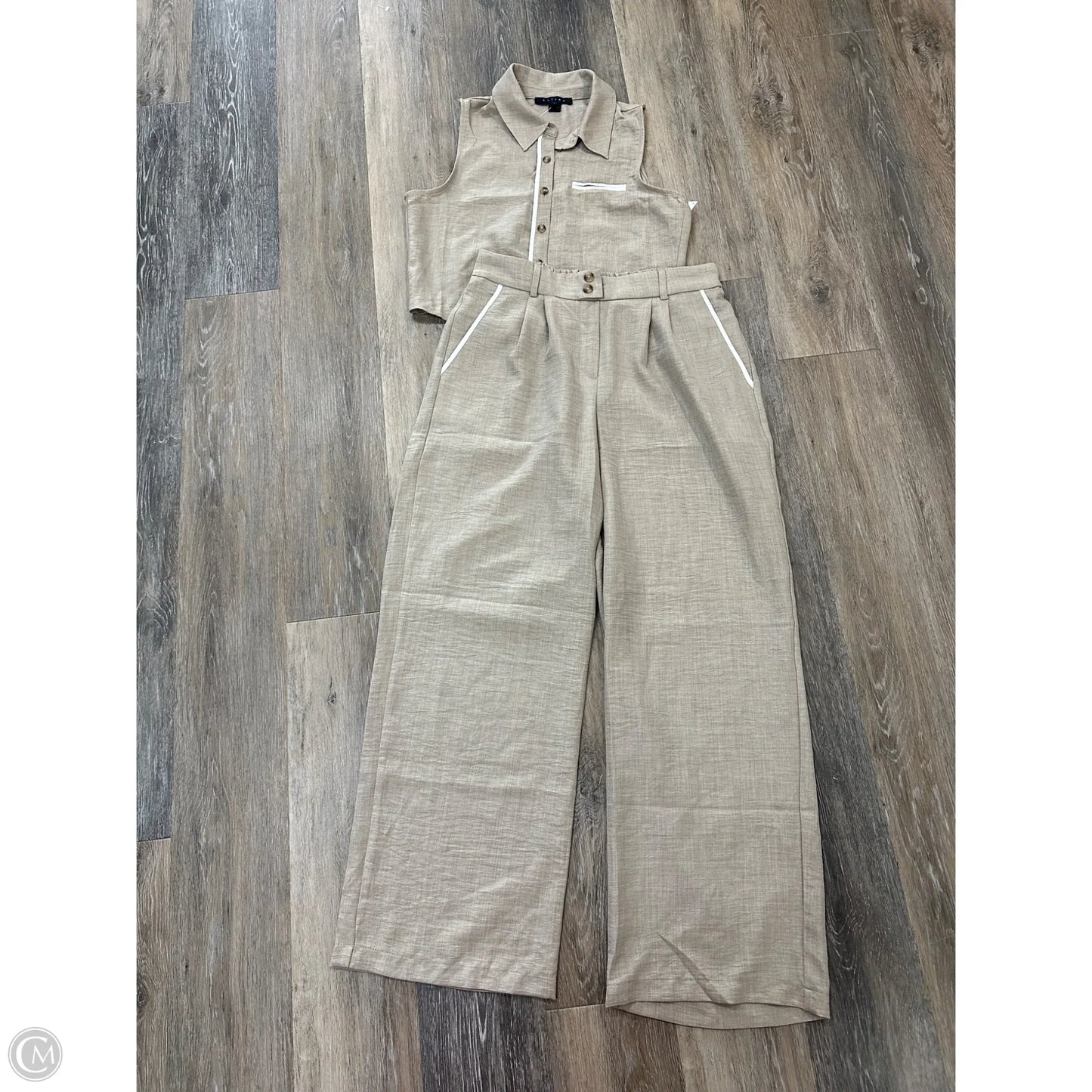 Pants Set 2pc By Monteau In Tan, Size: L