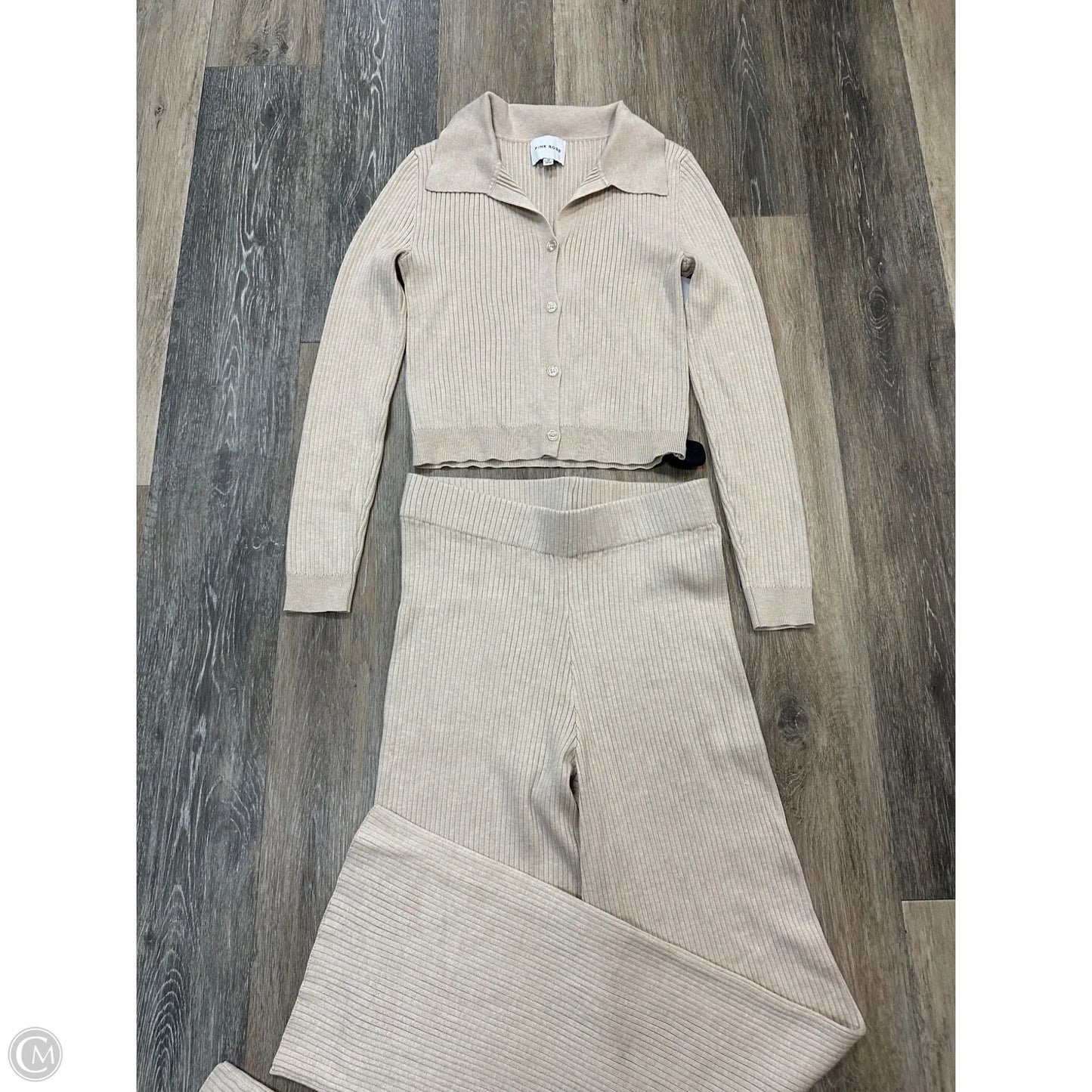 Pants Set 2pc By Pink Rose In Beige, Size: M