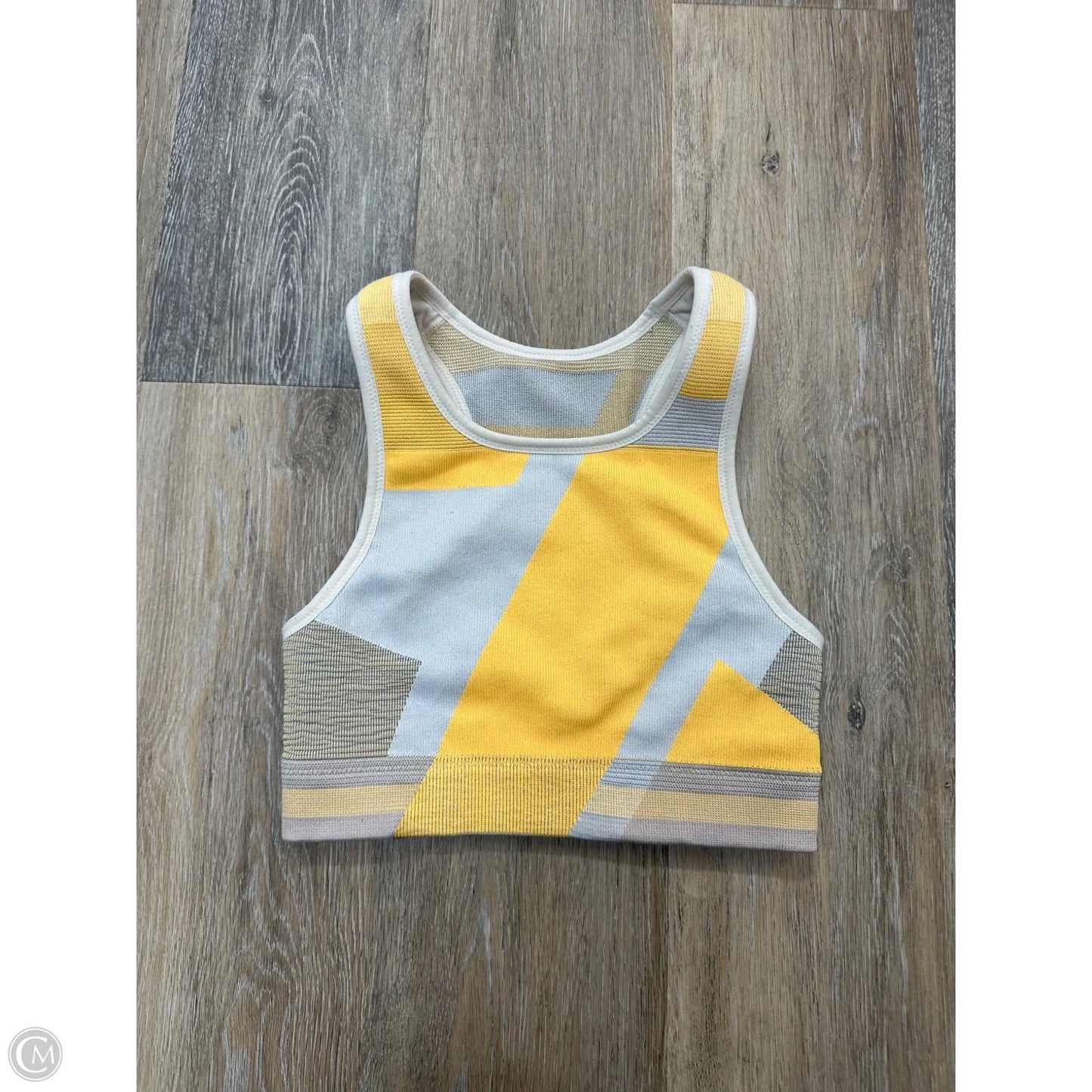 Athletic Bra By Nike Apparel In Grey & Yellow, Size: S
