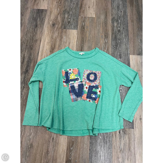Top Long Sleeve By Easel In Green, Size: M