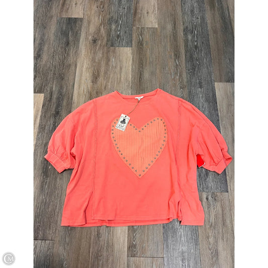 Top Short Sleeve By Easel In Coral, Size: M