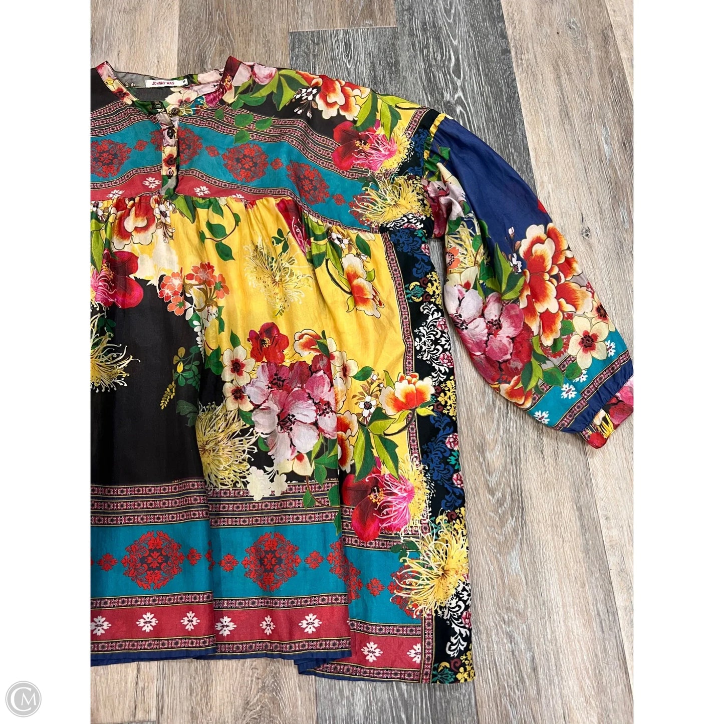 Blouse Long Sleeve By Johnny Was In Multi-colored, Size: M