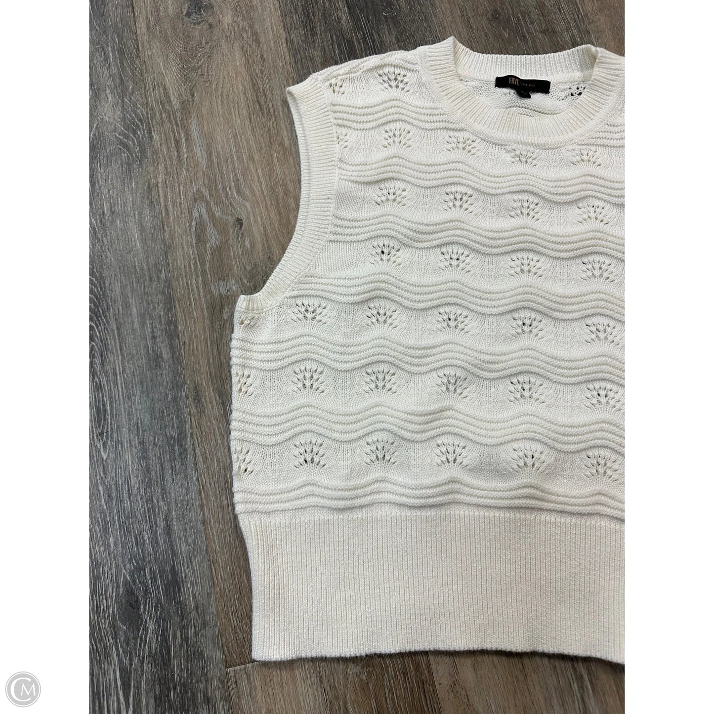 Sweater Short Sleeve By Frye And Co In White, Size: L