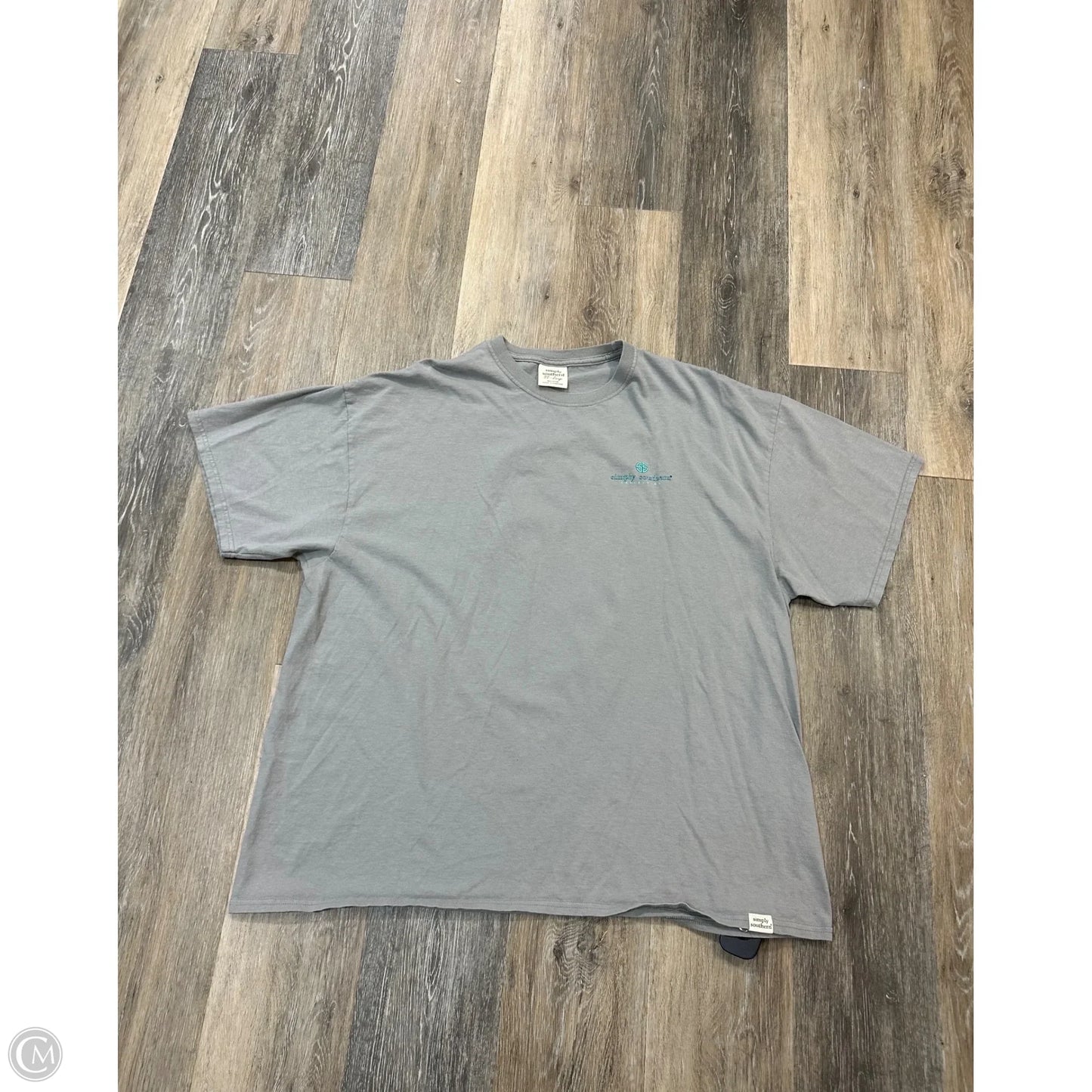 Top Short Sleeve By Simply Southern In Grey, Size: Xxl