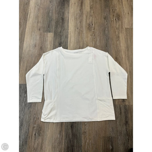 Top Long Sleeve By Eileen Fisher In White, Size: Xl