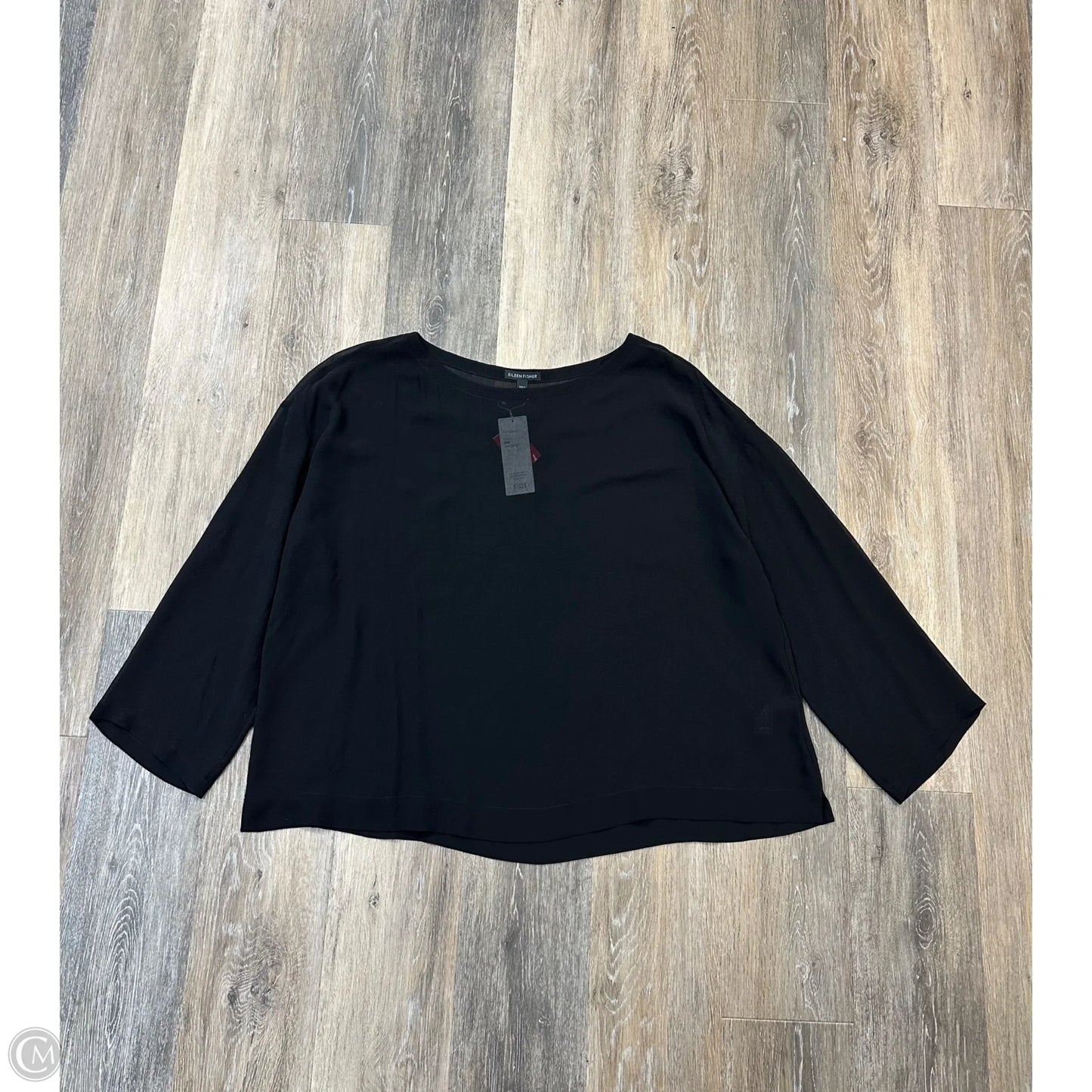 Blouse Long Sleeve By Eileen Fisher In Black, Size: Xl