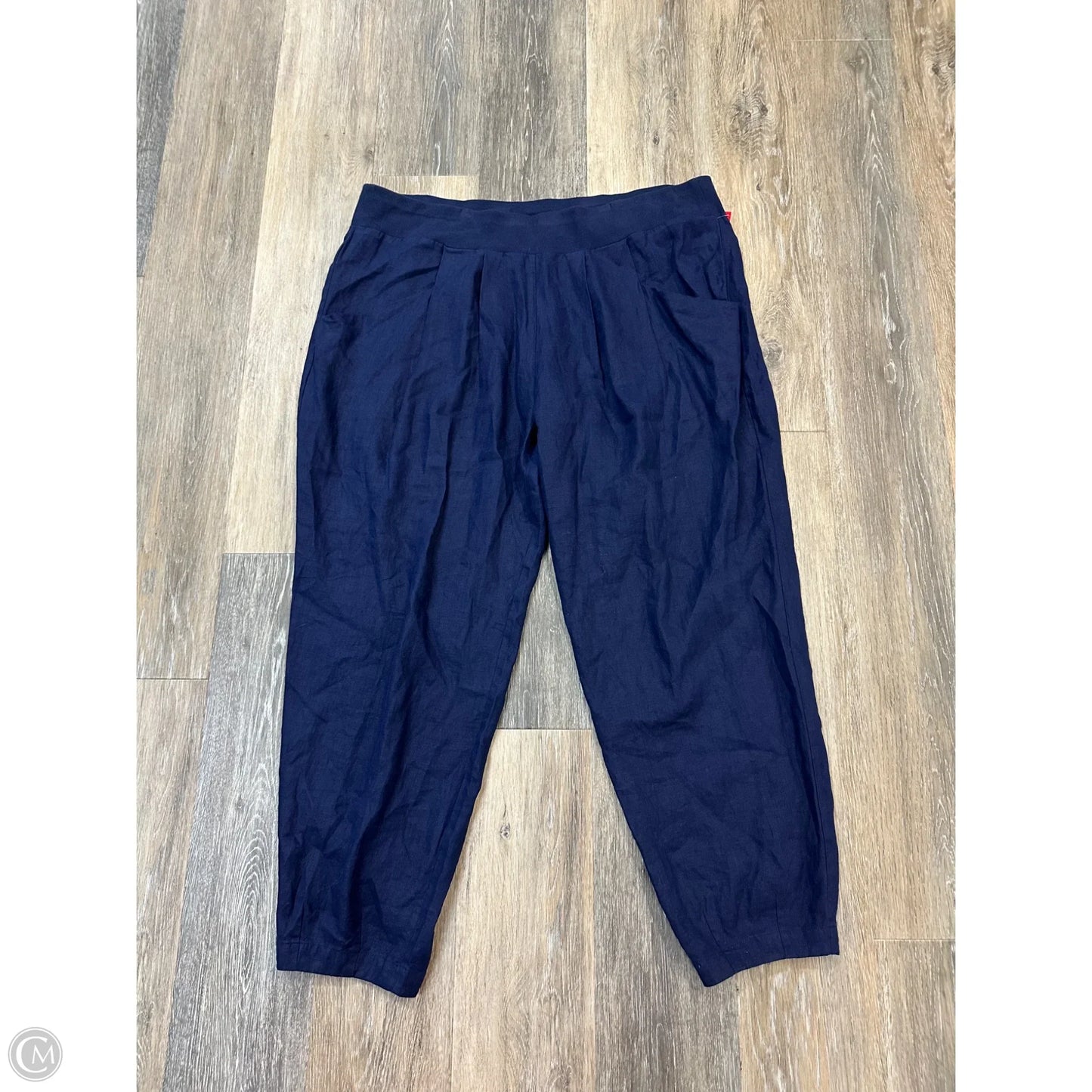 Pants Linen By Eileen Fisher In Navy, Size: Xl