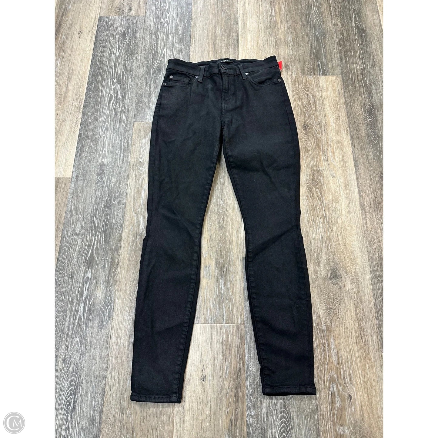 Jeans Skinny By 7 For All Mankind In Black Denim, Size: 4