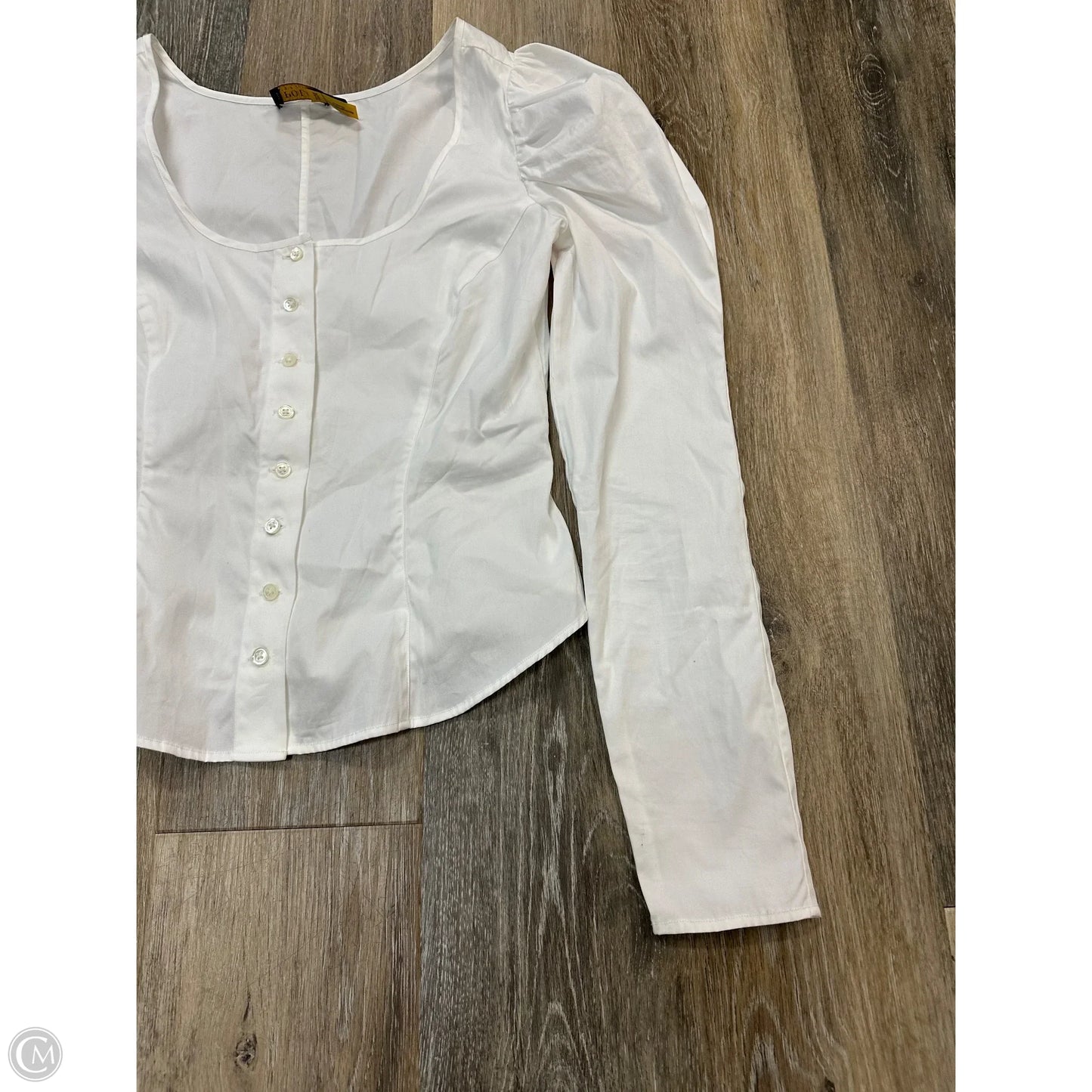 -Blouse Long Sleeve By Polo Ralph Lauren In White, Size: 0