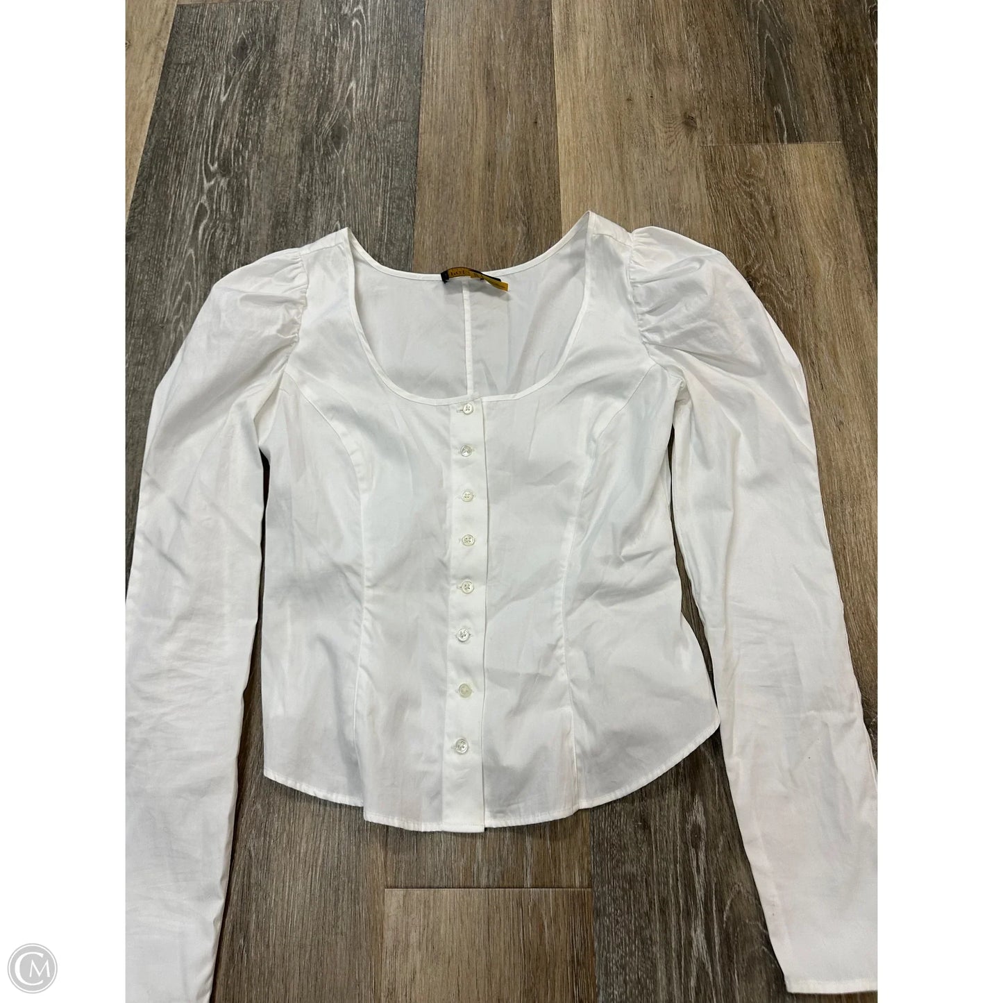 -Blouse Long Sleeve By Polo Ralph Lauren In White, Size: 0