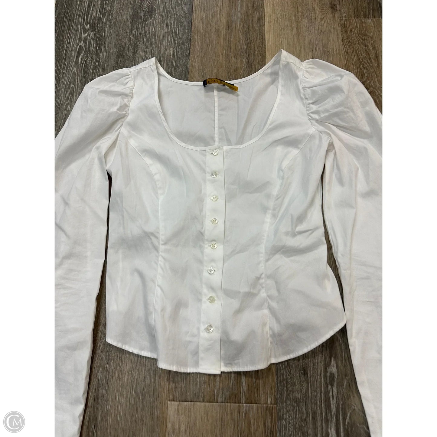 -Blouse Long Sleeve By Polo Ralph Lauren In White, Size: 0