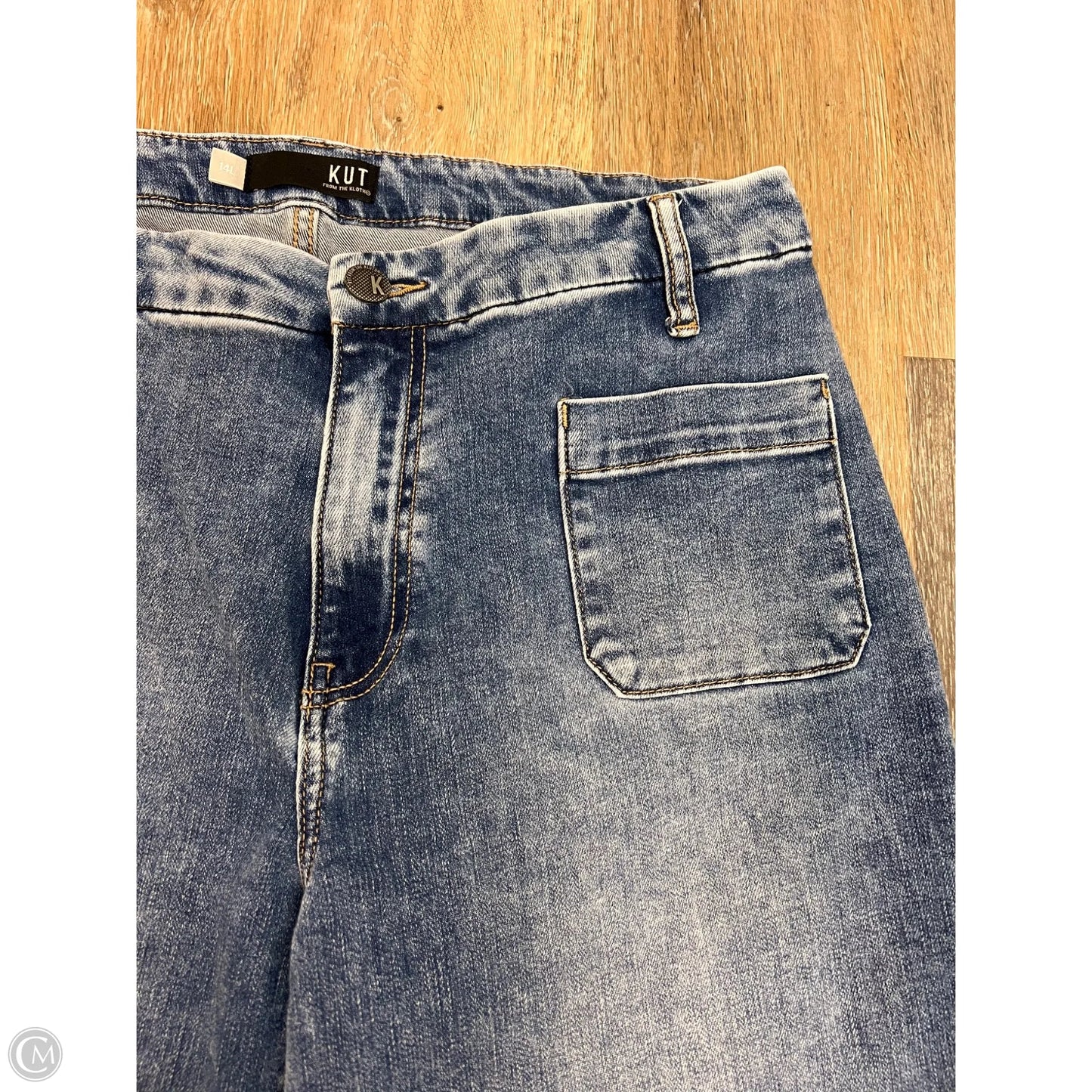 Jeans Wide Leg By Kut In Blue Denim, Size: 14l