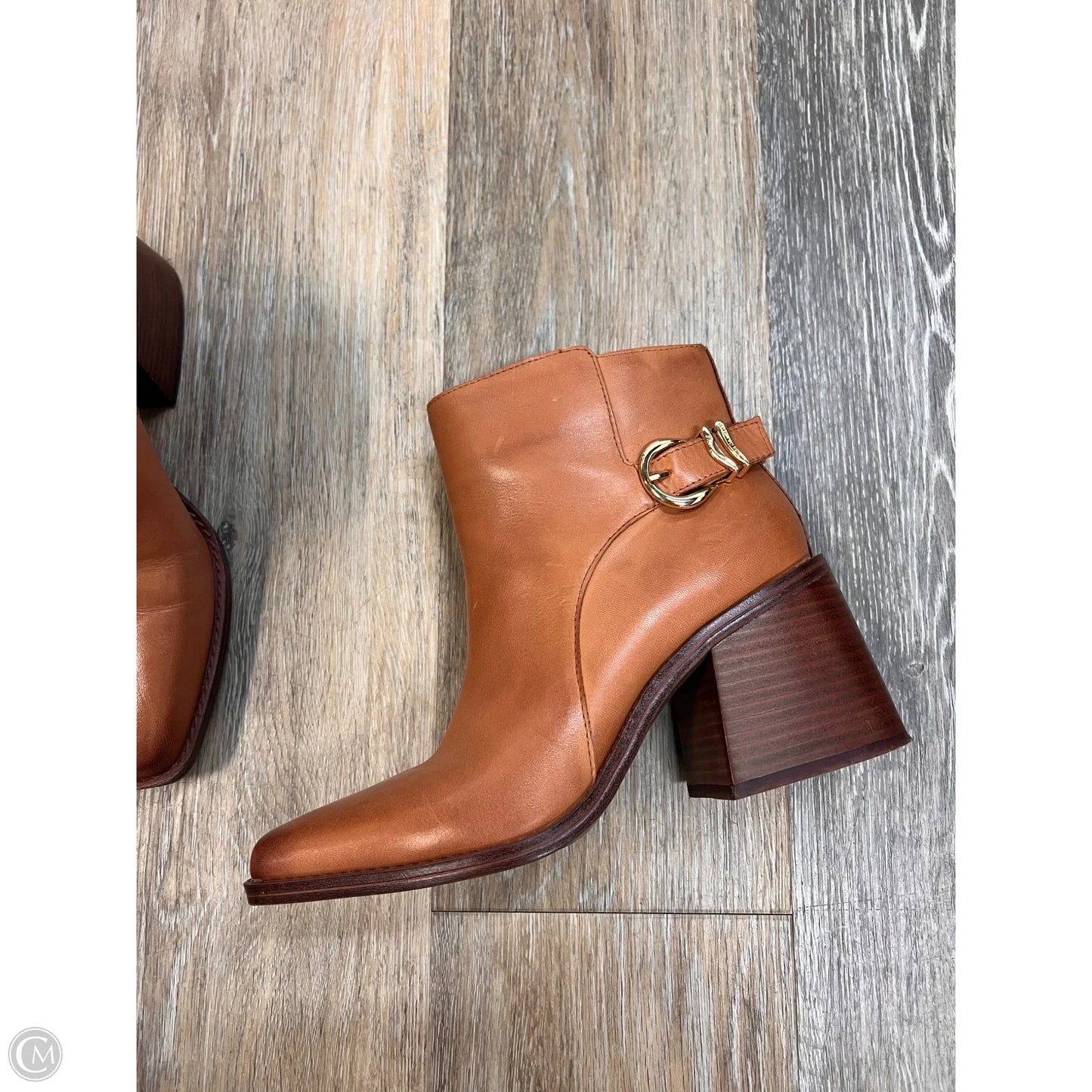 Boots Ankle Heels By Vince Camuto In Tan, Size: 6.5