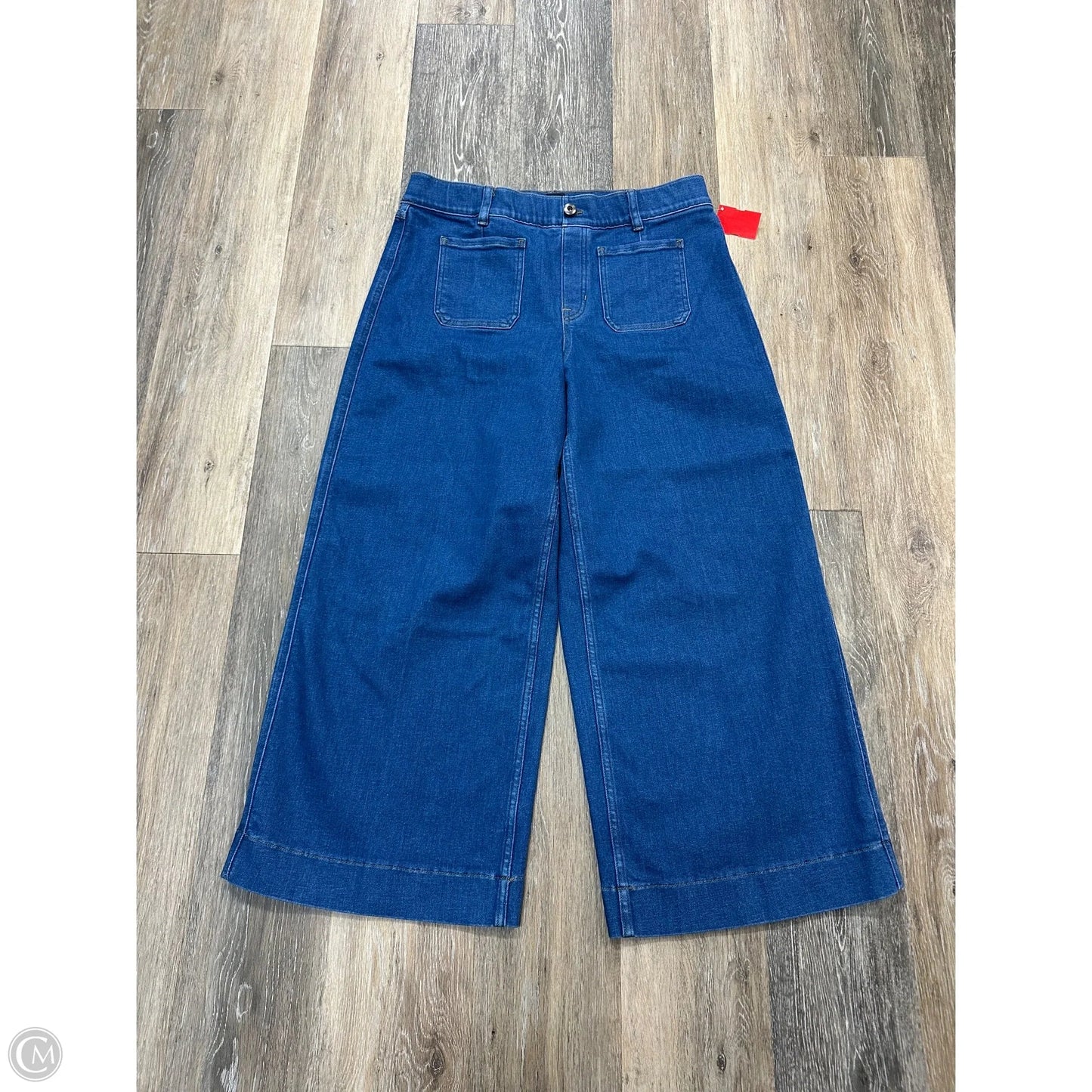 Jeans Wide Leg By Spanx In Blue Denim, Size: Xl