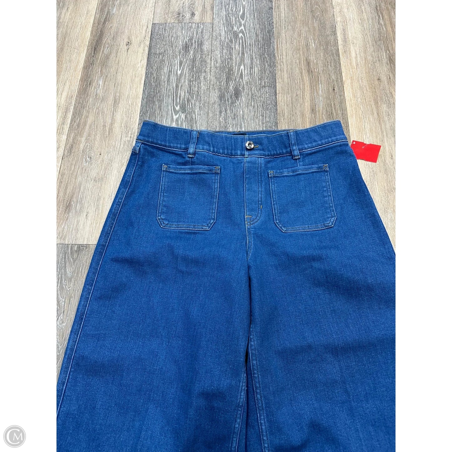 Jeans Wide Leg By Spanx In Blue Denim, Size: Xl