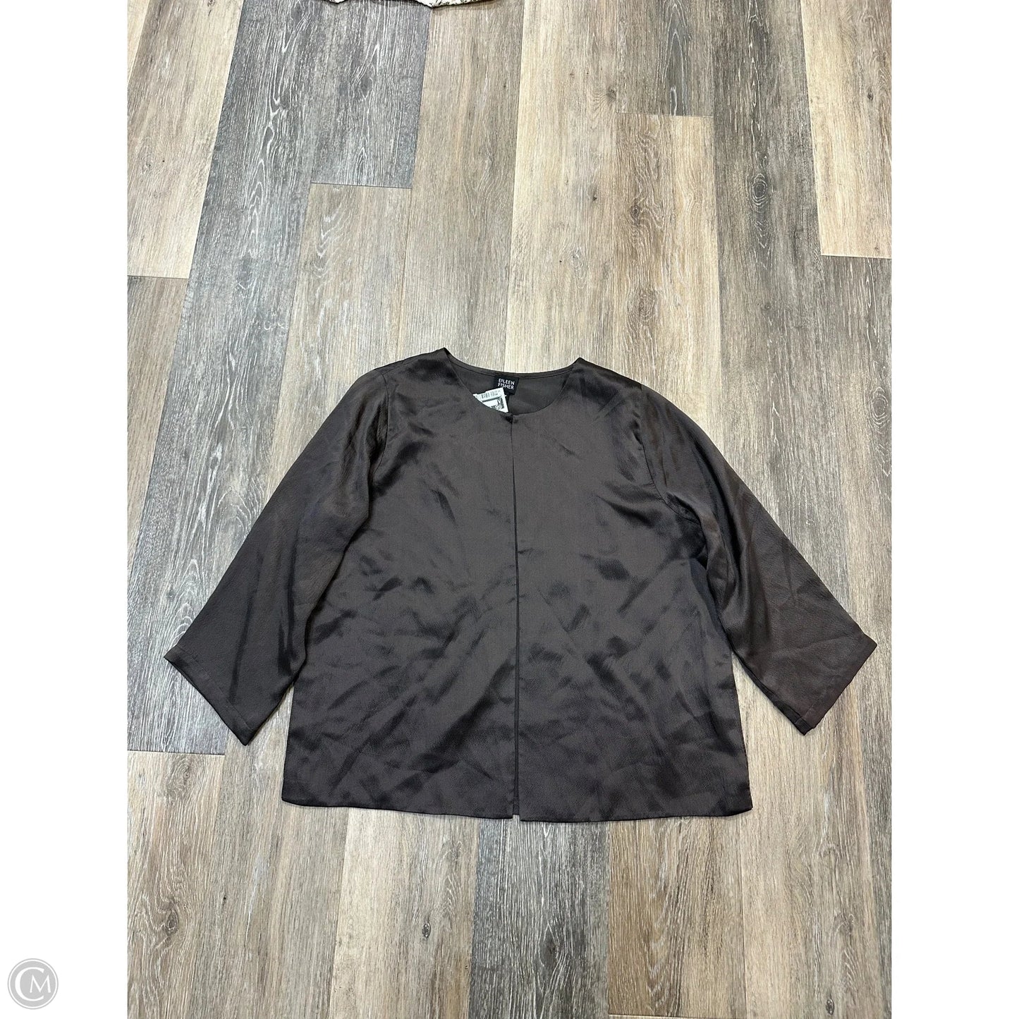 Blouse Long Sleeve By Eileen Fisher In Brown, Size: M