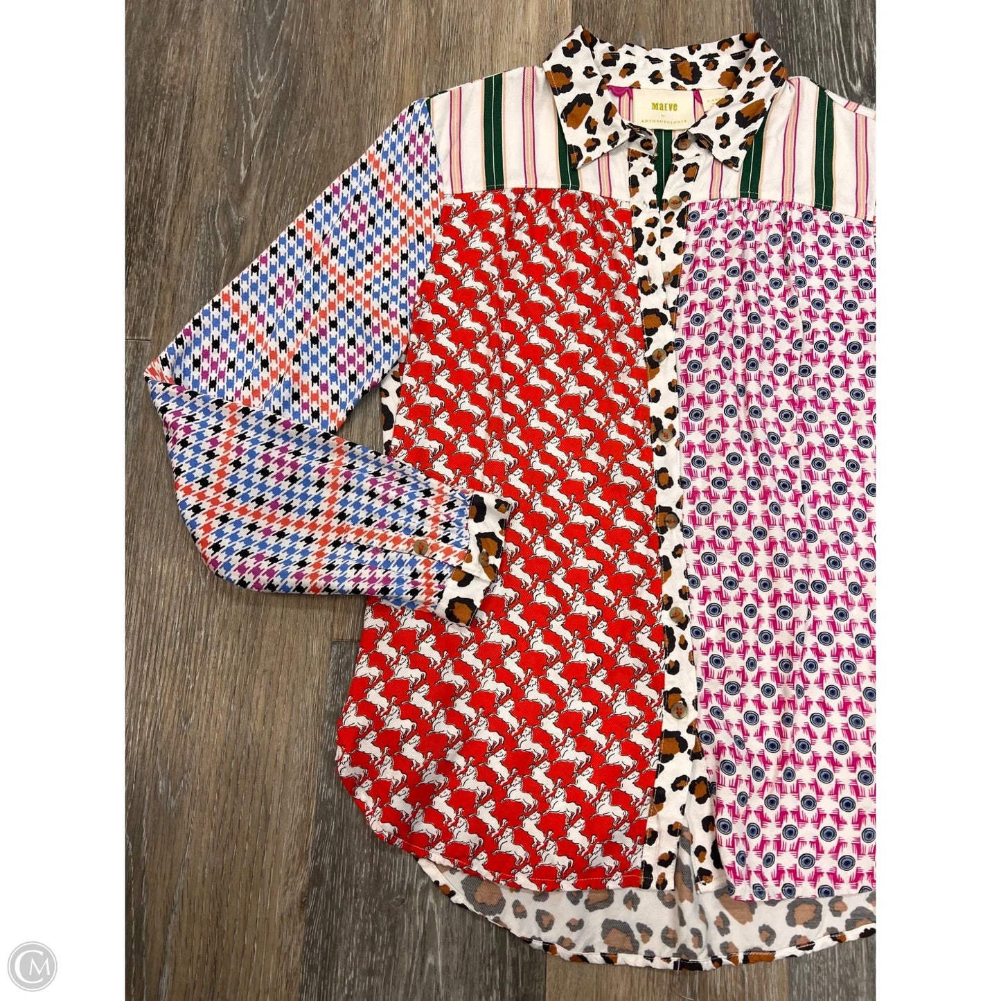 Blouse Long Sleeve By Maeve In Multi-colored, Size: Xs