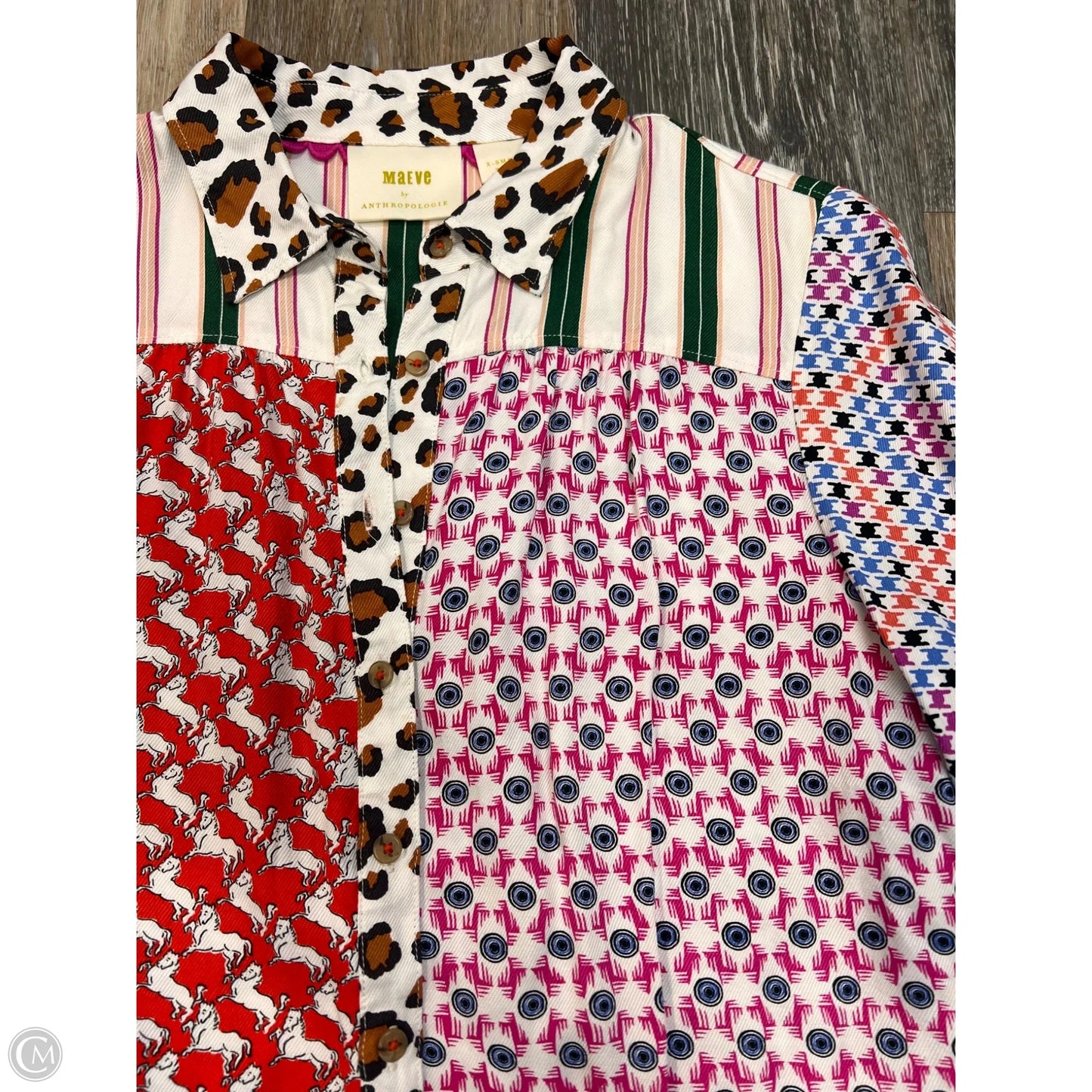 Blouse Long Sleeve By Maeve In Multi-colored, Size: Xs