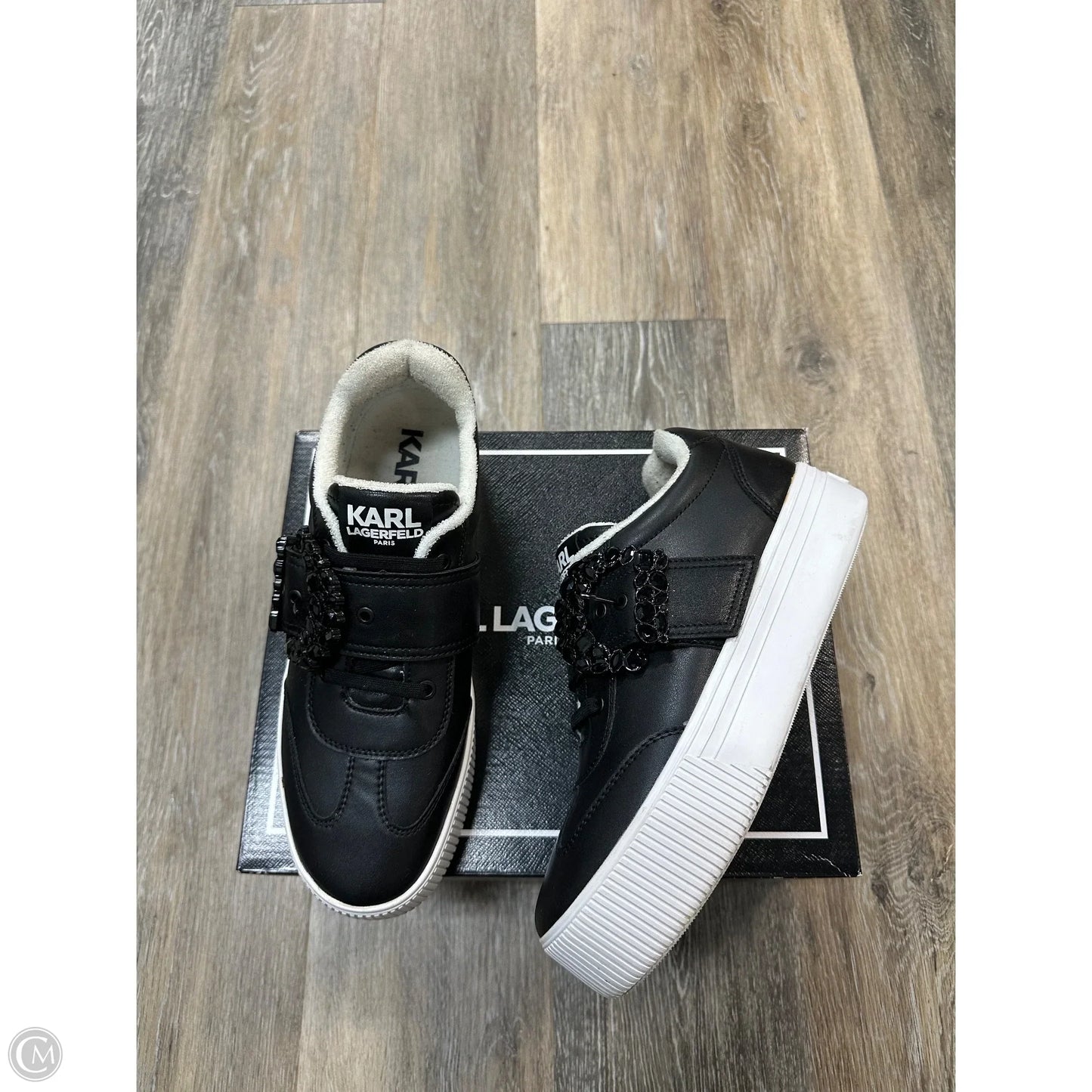 Shoes Designer By Karl Lagerfeld In Black, Size: 9