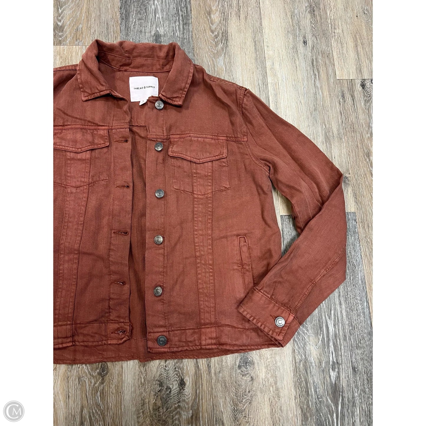 Jacket Shirt By Thread And Supply In Orange, Size: S