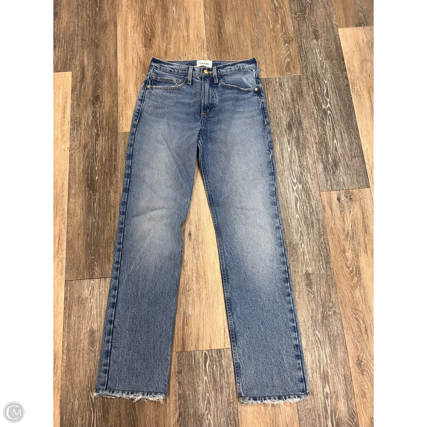 Jeans Straight By Frame In Blue Denim, Size: 0