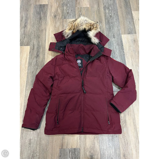 Coat Luxury Designer By Canada Goose In Maroon, Size: Xl