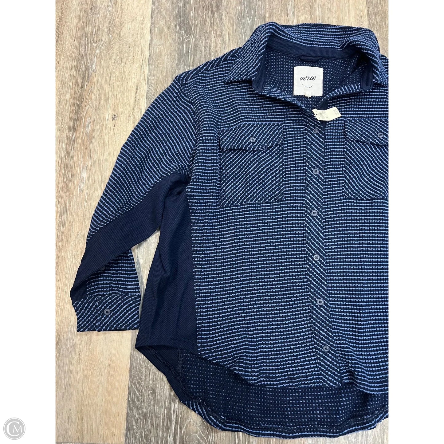 Jacket Shirt By Aerie In Blue, Size: M