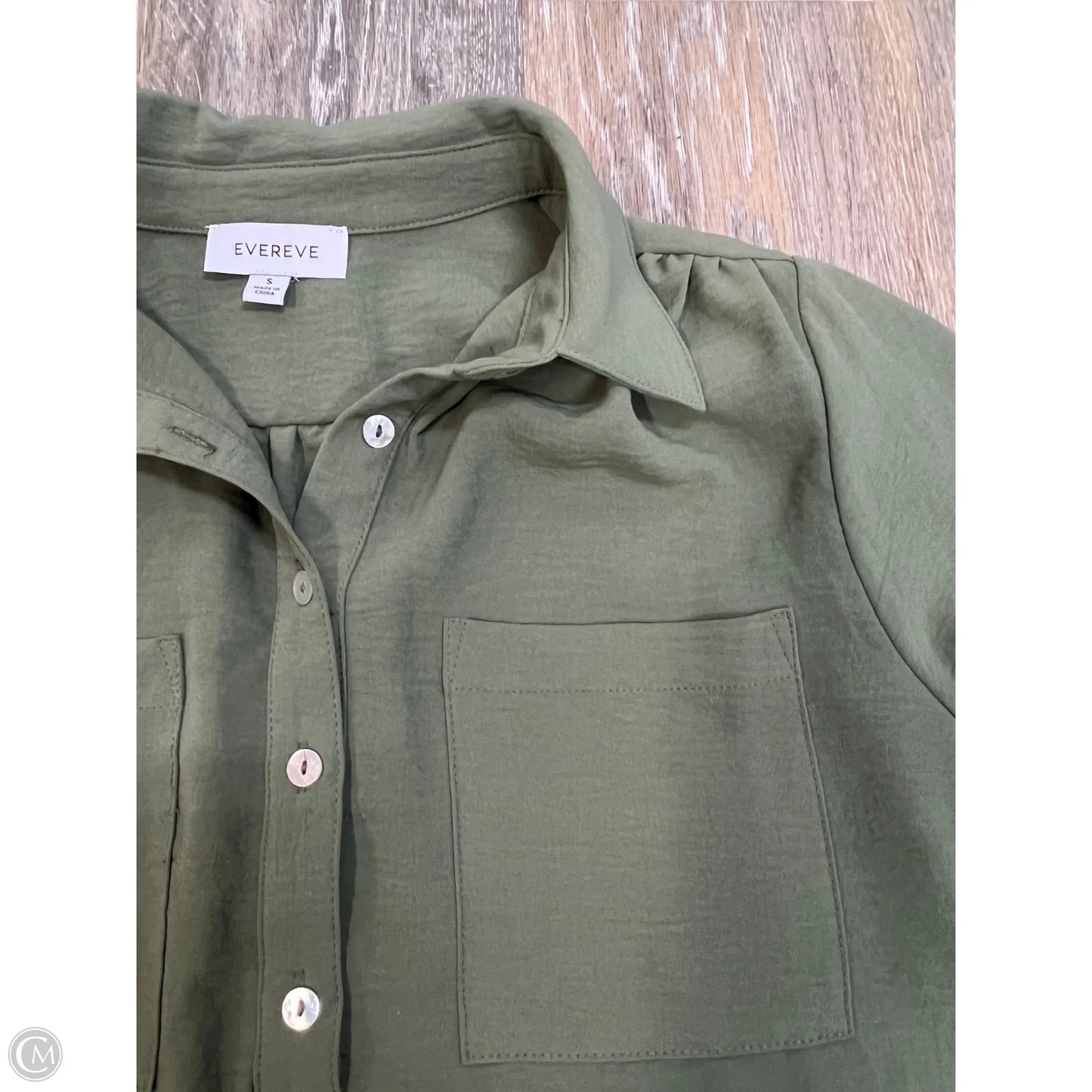 -Blouse Long Sleeve By Evereve In Green, Size: S