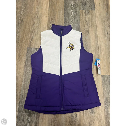 Vest Puffer & Quilted By Nfl In Purple & White, Size: M