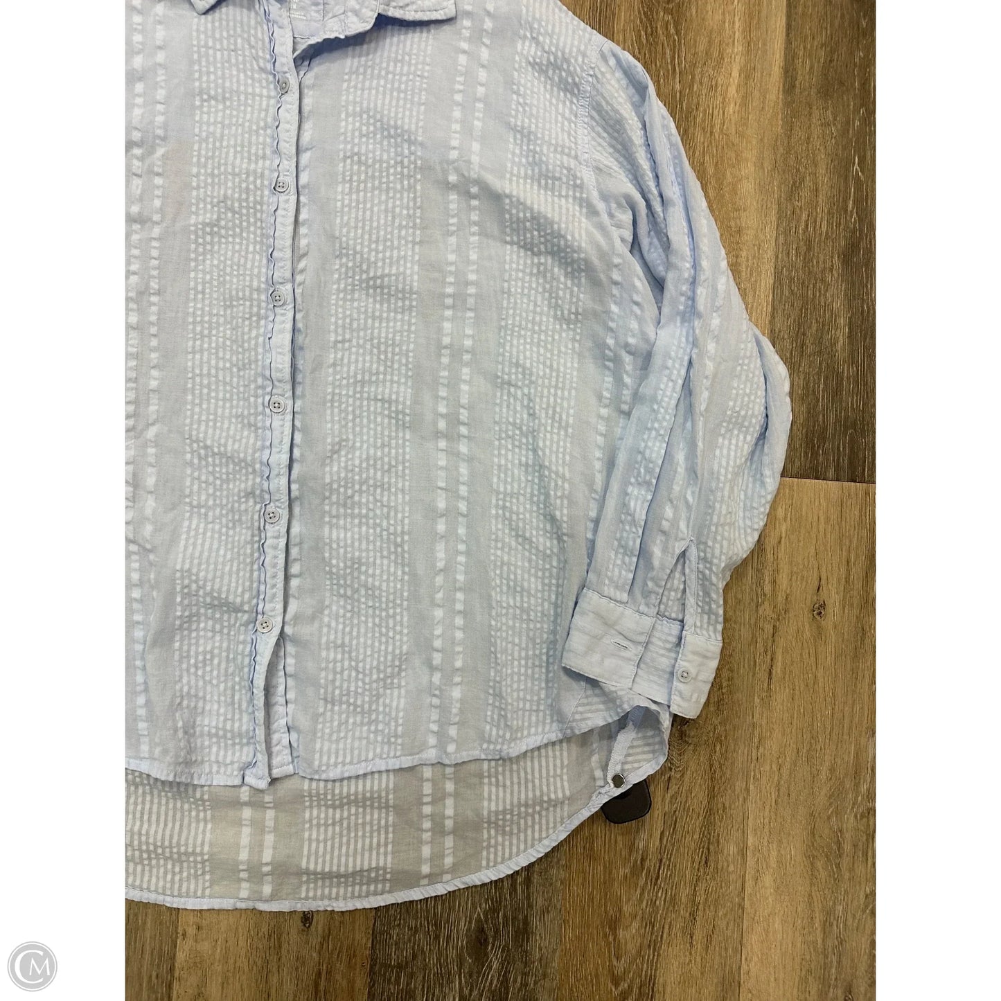 Blouse Long Sleeve By Aerie In Blue, Size: M