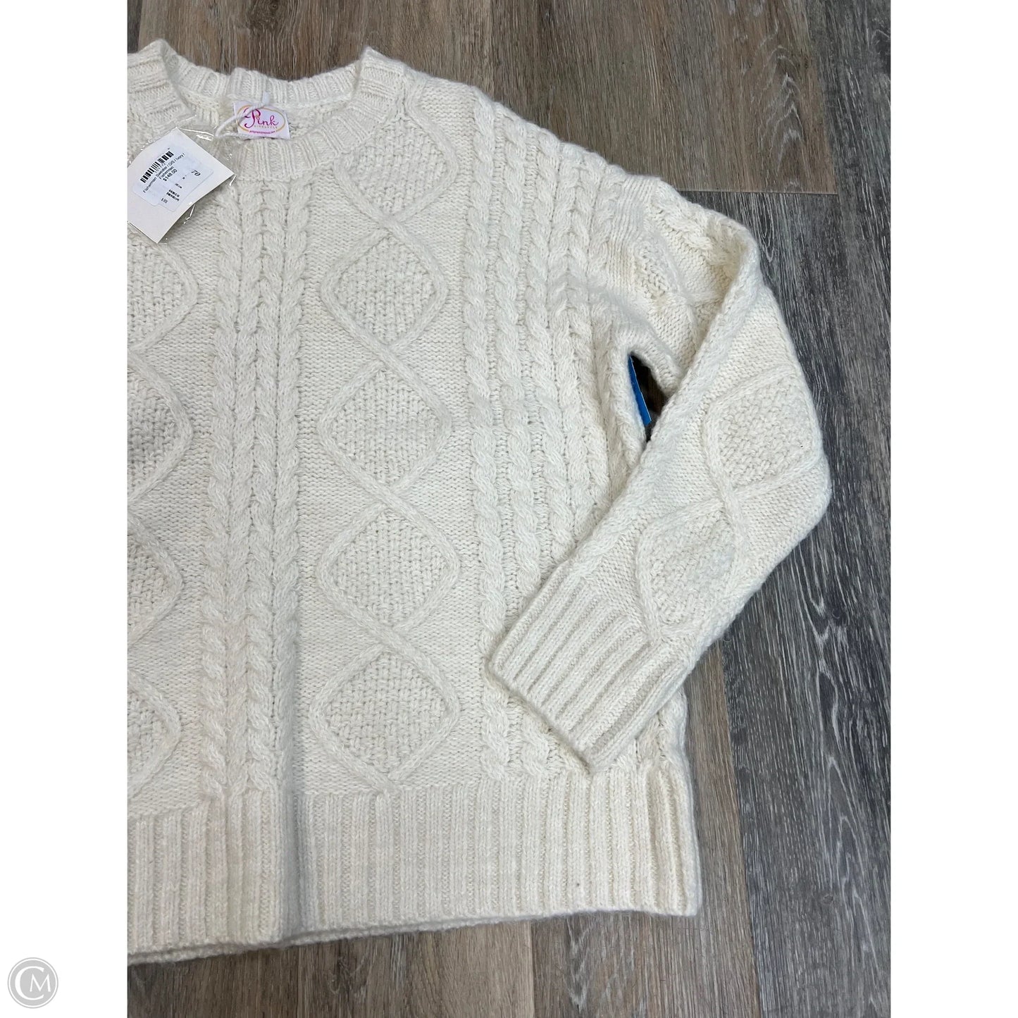 Sweater By Pink Pineapple In Cream, Size: Osfm