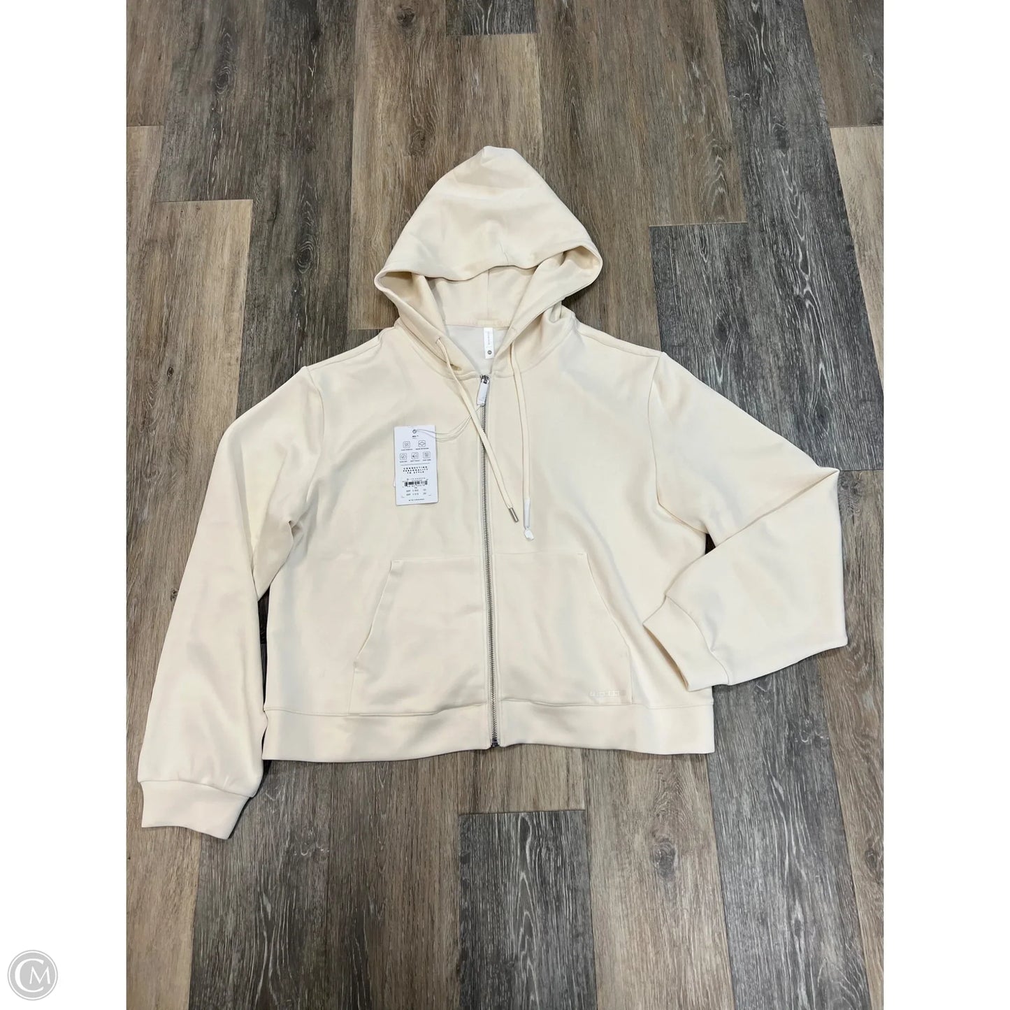 Athletic Sweatshirt Hoodie By 7 Diamonds In Cream, Size: Xxl